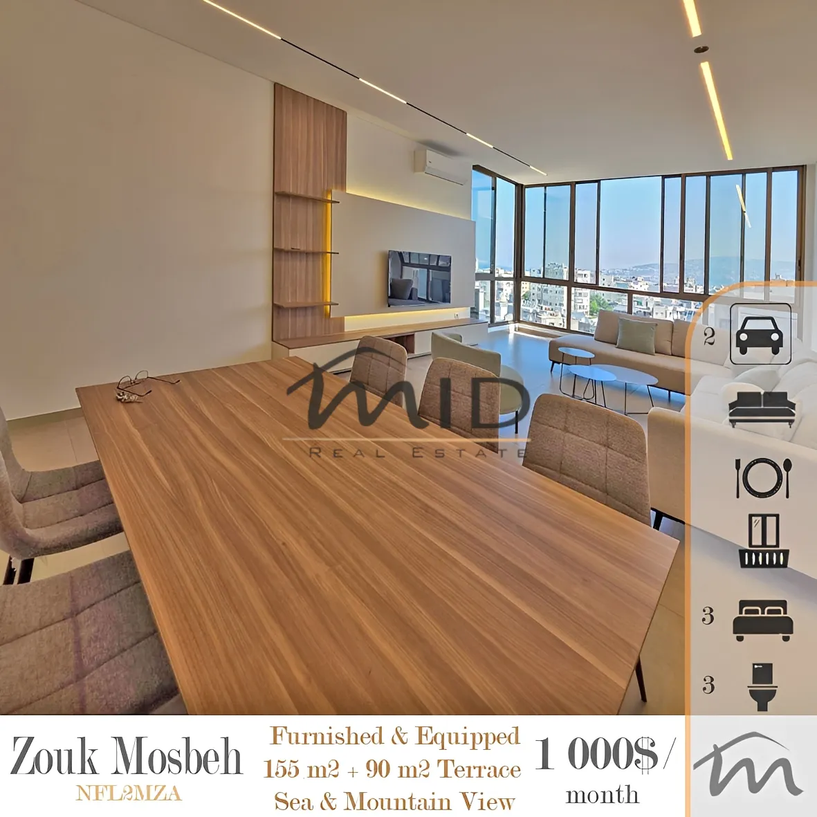 Apartment for rent in Zouk Mosbeh