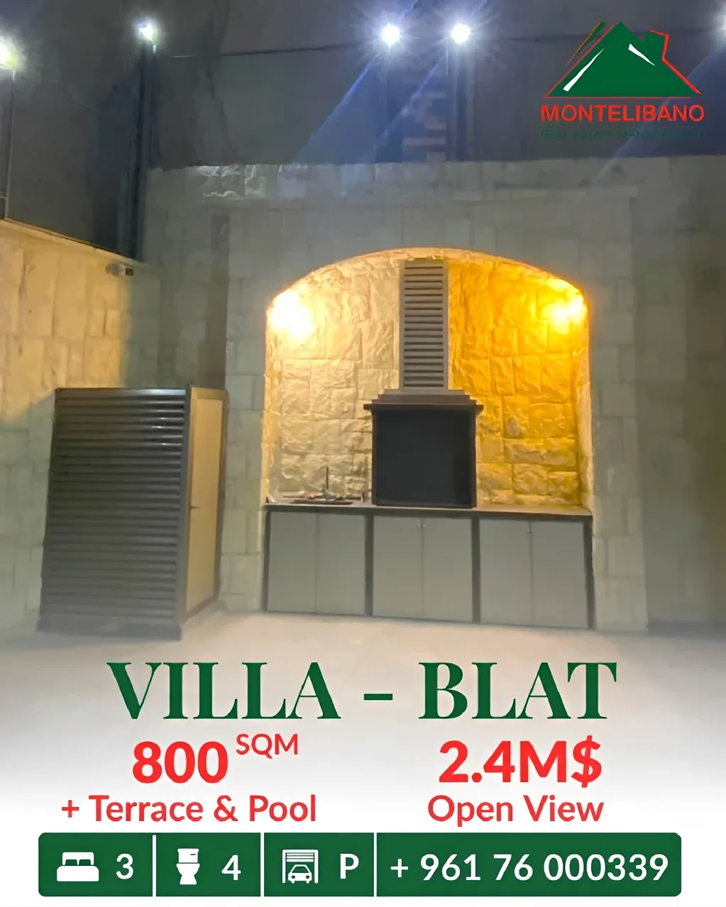 Villa for sale in Blat, Lebanon