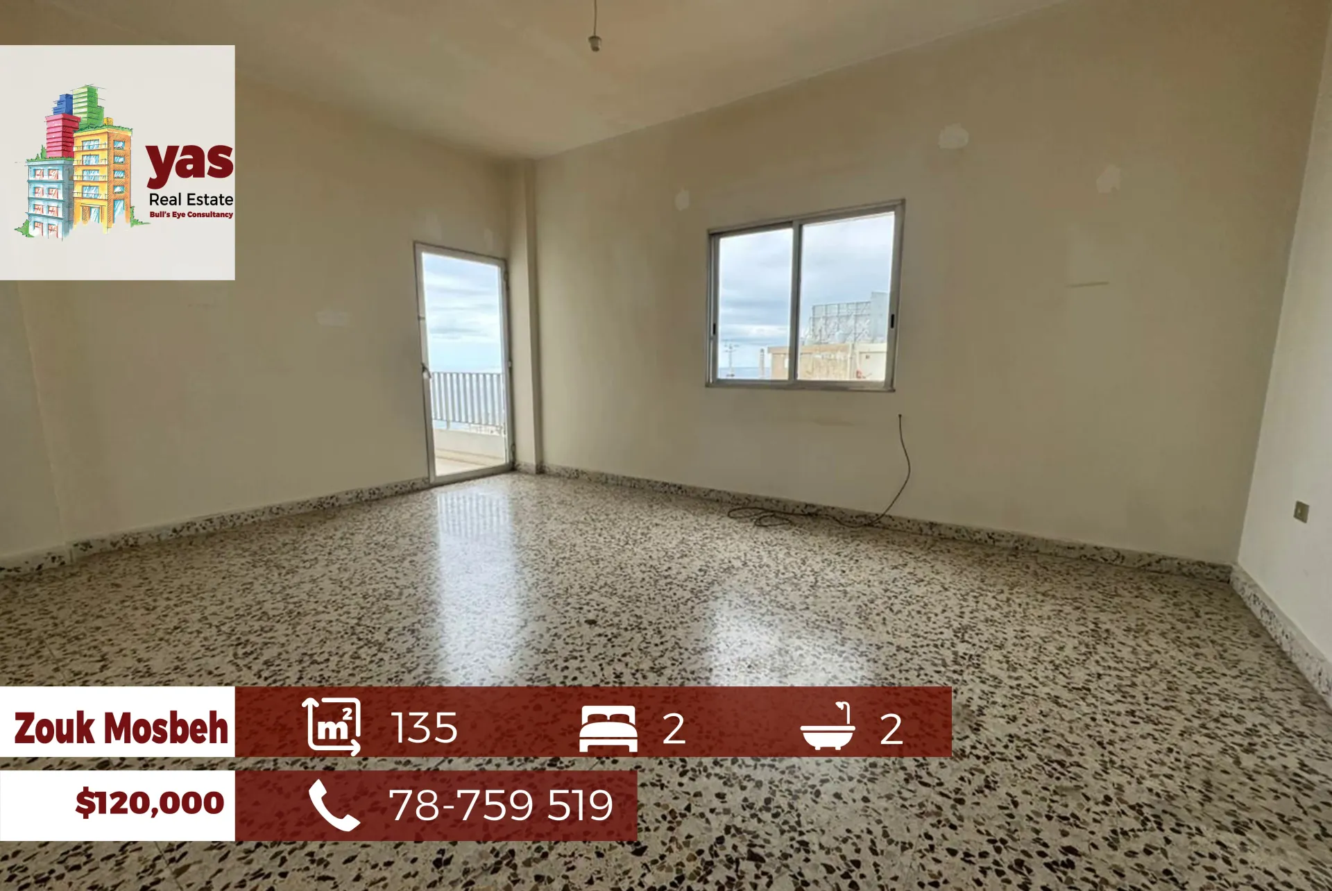 Apartment for Sale in Zouk Mosbeh - 2 bed, 2 bath