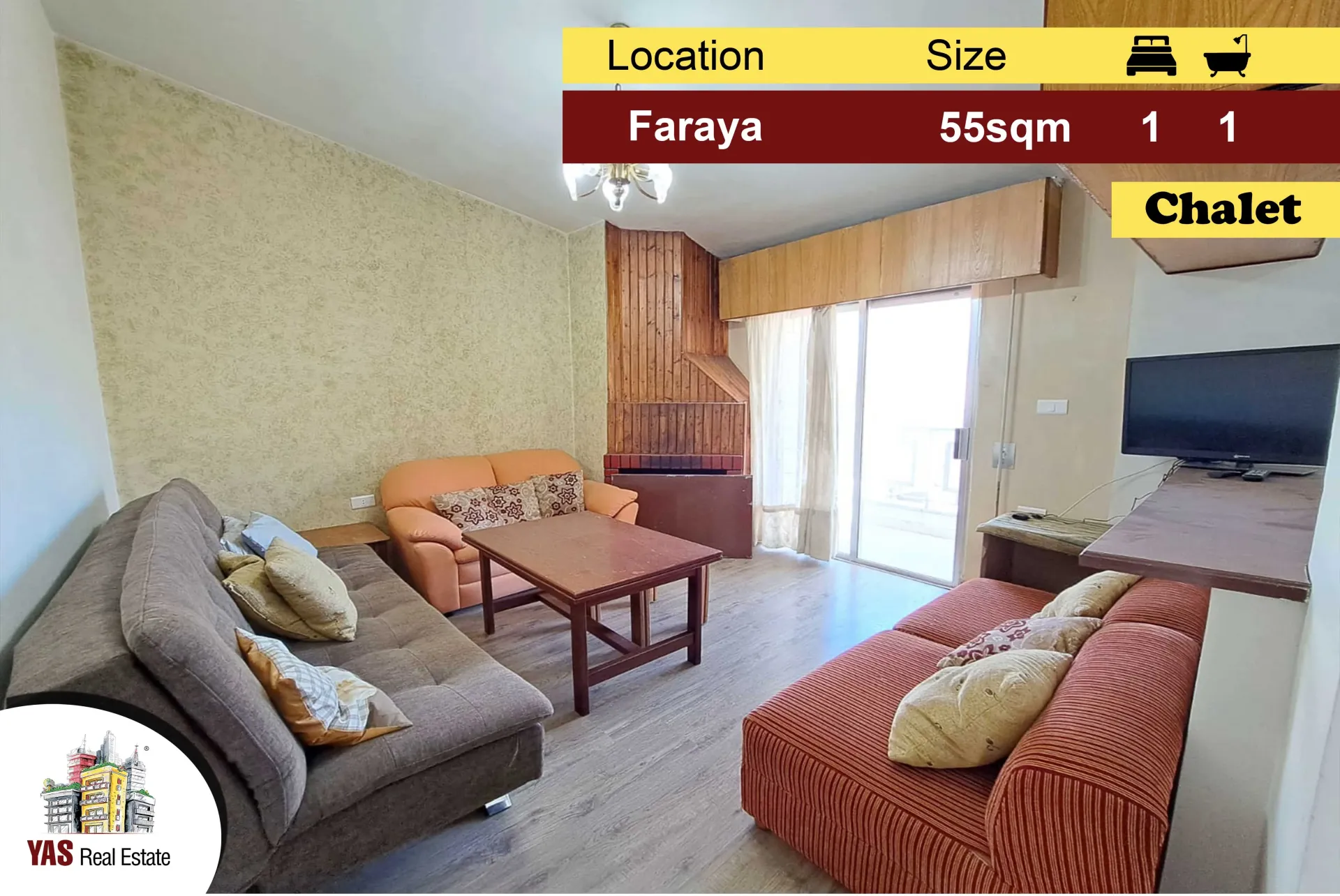 Chalet for Sale in Faraya - 1 bed, 1 bath