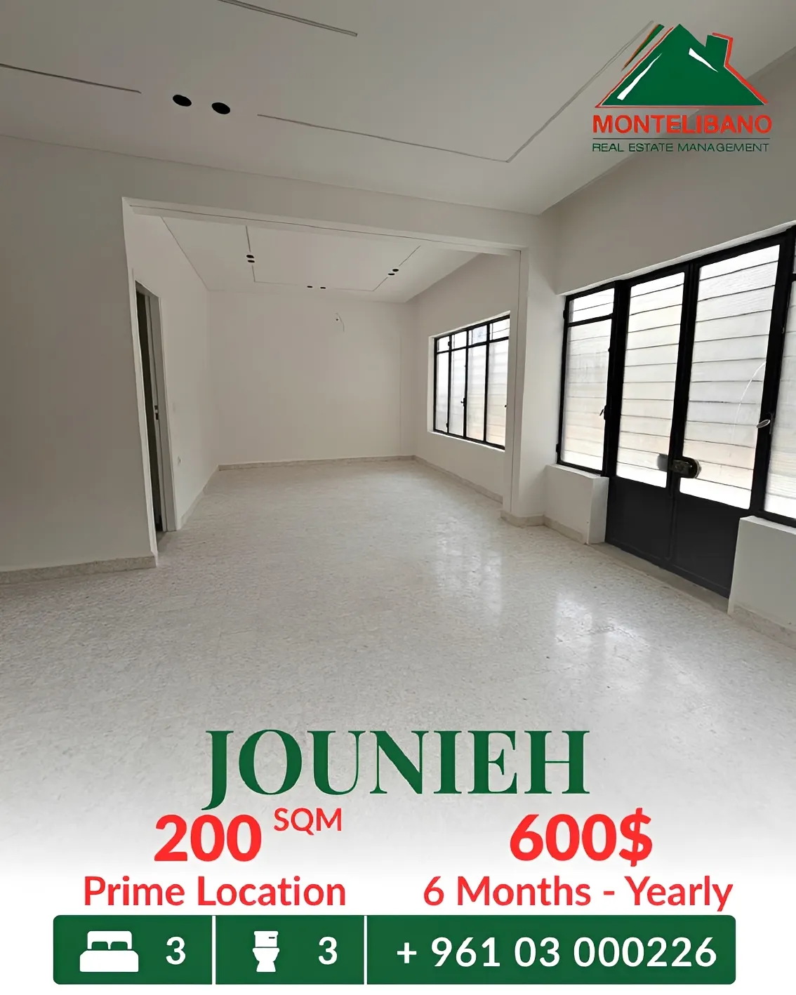 Apartment for rent in Jounieh, Lebanon - 3 bed, 3 bath