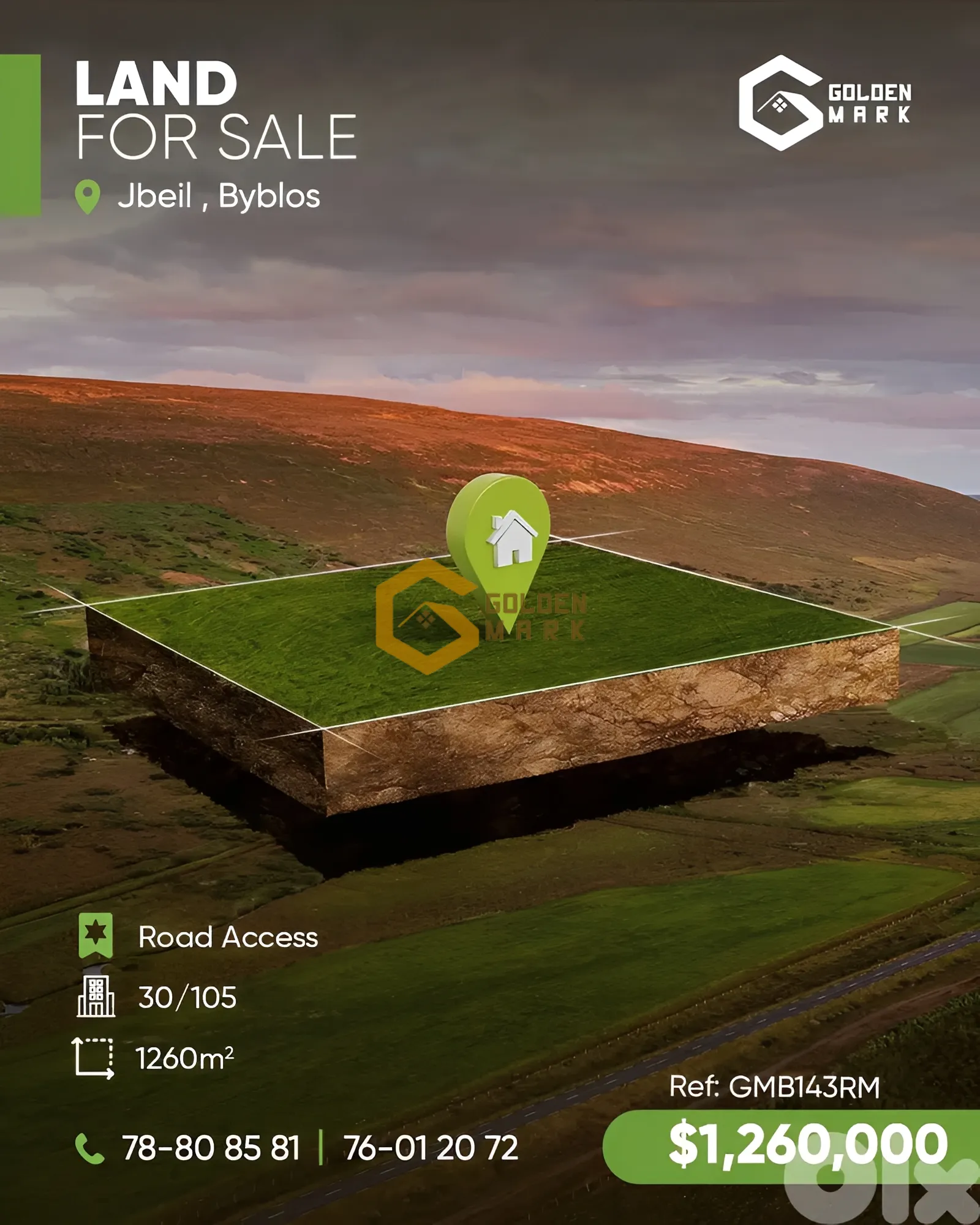 Land for Sale in Byblos
