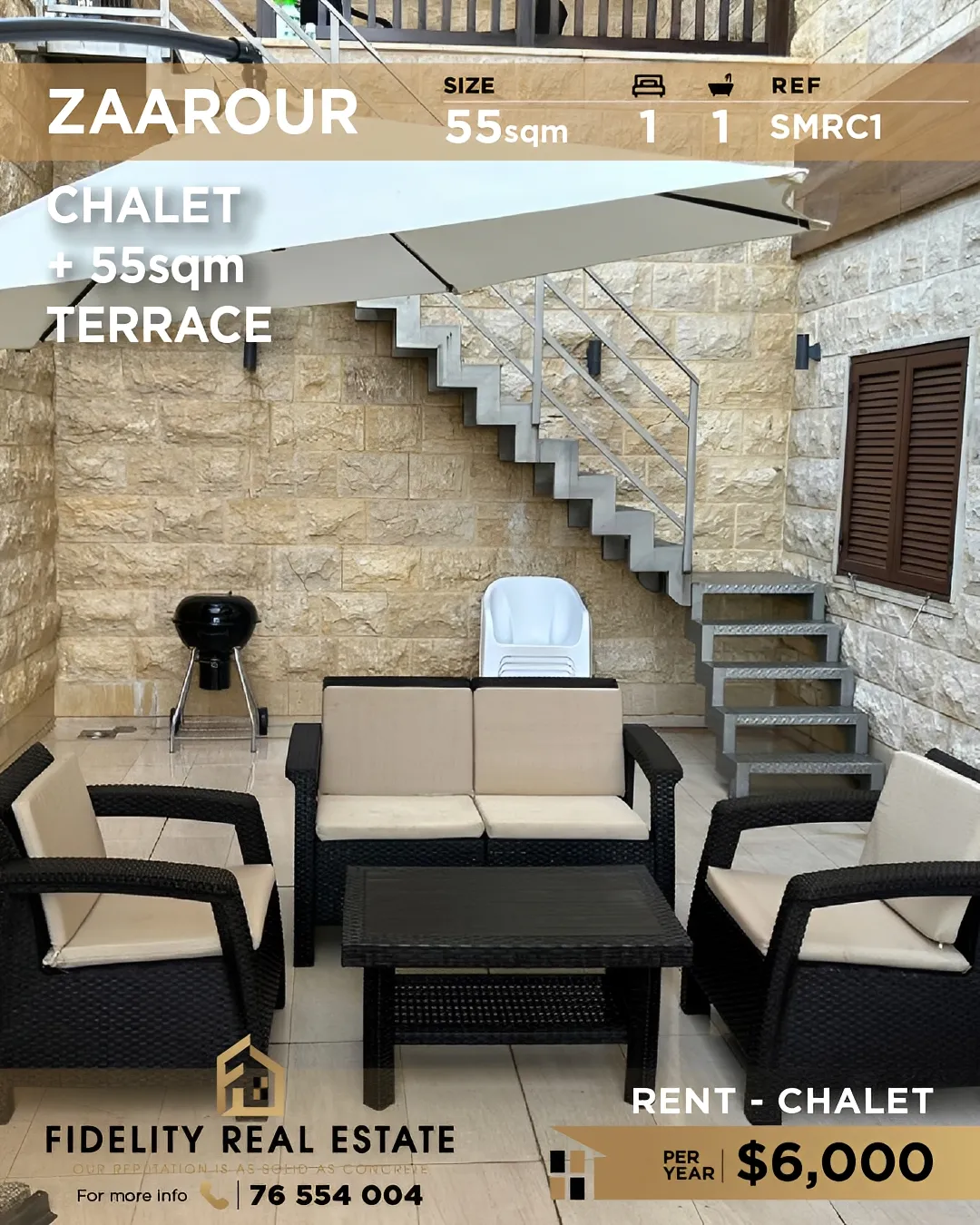 Chalet for rent in Zaarour, Lebanon, Lebanon - 1 bed, 1 bath