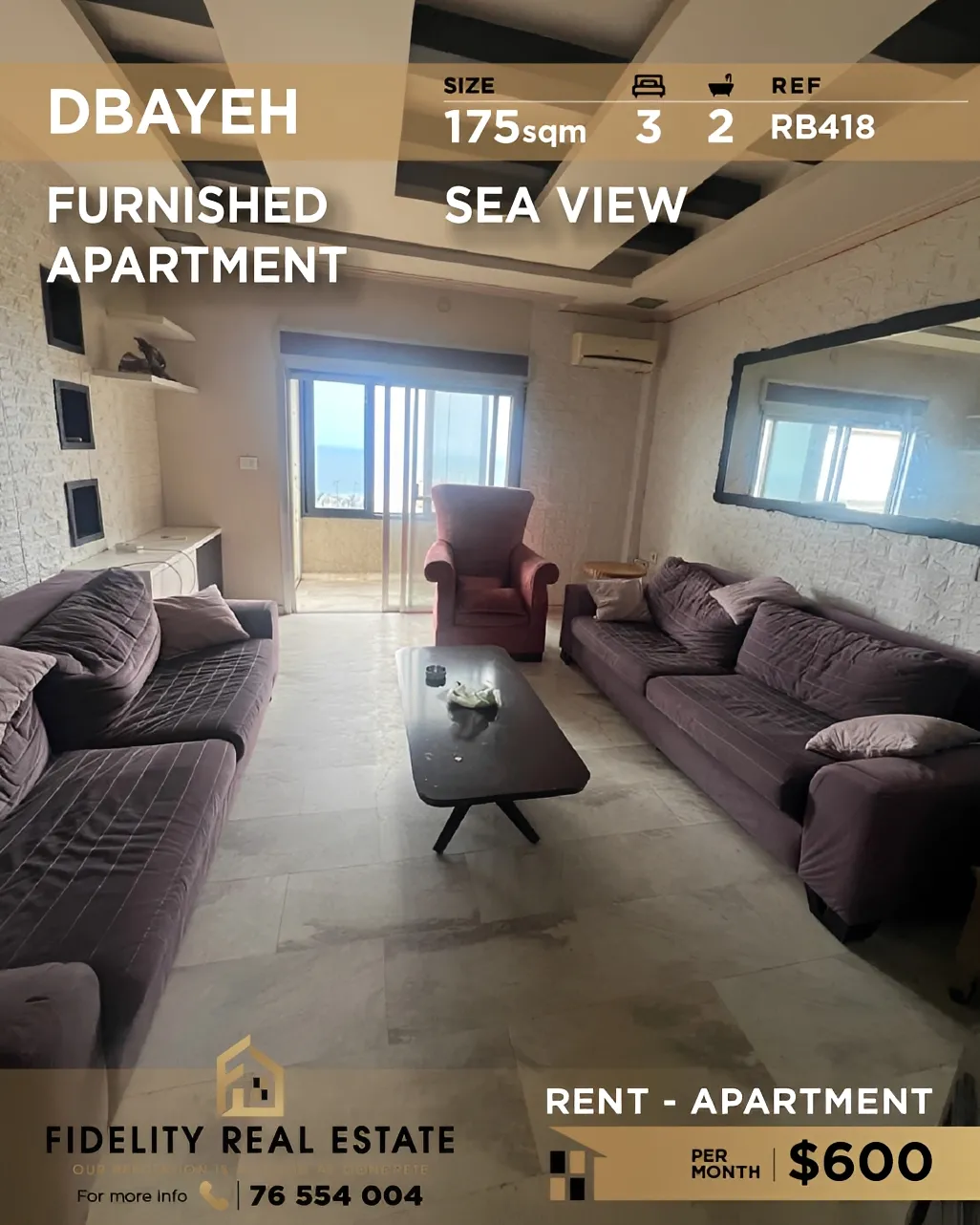 Apartment for rent in Dbayeh, Lebanon - 3 bed, 2 bath