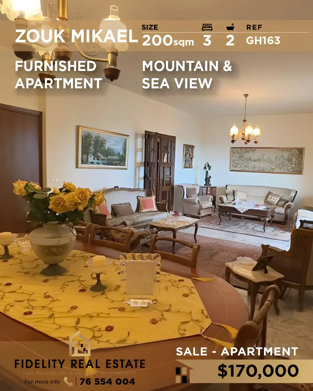 Apartment for Sale in Zouk Mikael, Lebanon - 3 bed, 2 bath