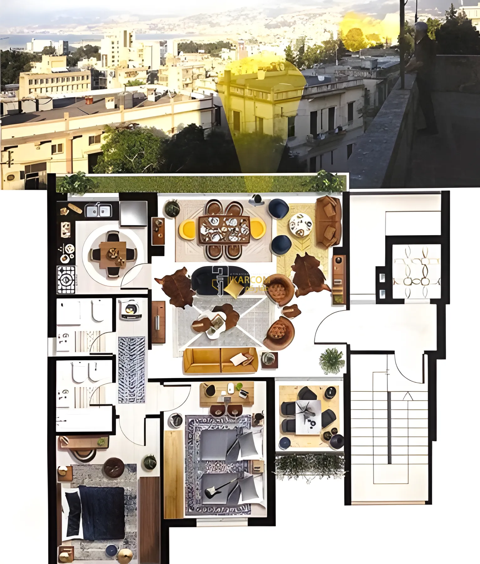 Apartment for sale in Achrafieh, Beirut, Lebanon - 2 bed, 3 bath