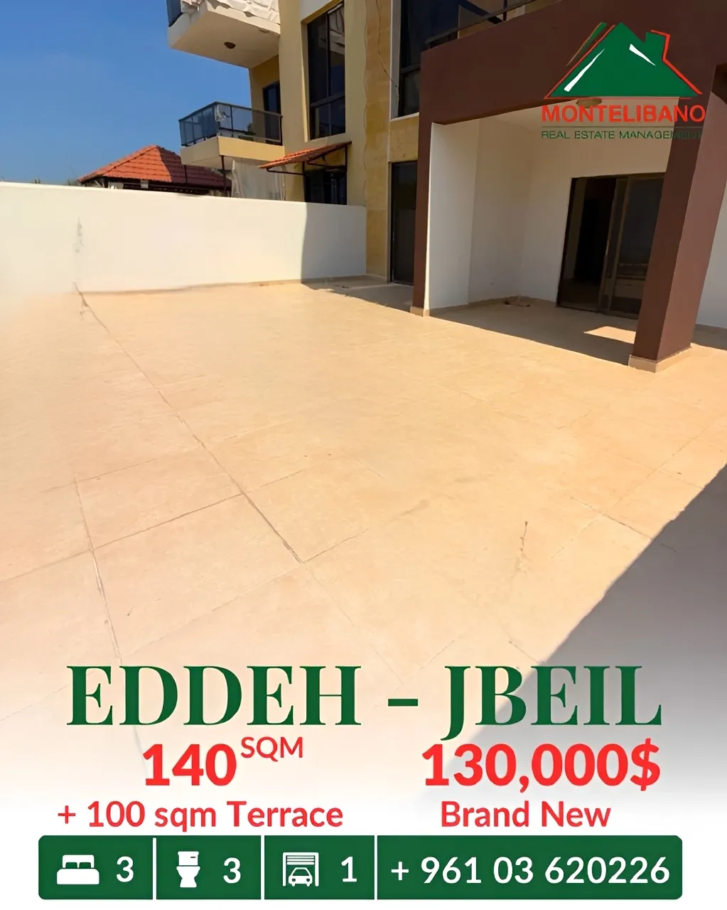 Apartment for sale in Edde, Lebanon - 3 bed, 3 bath