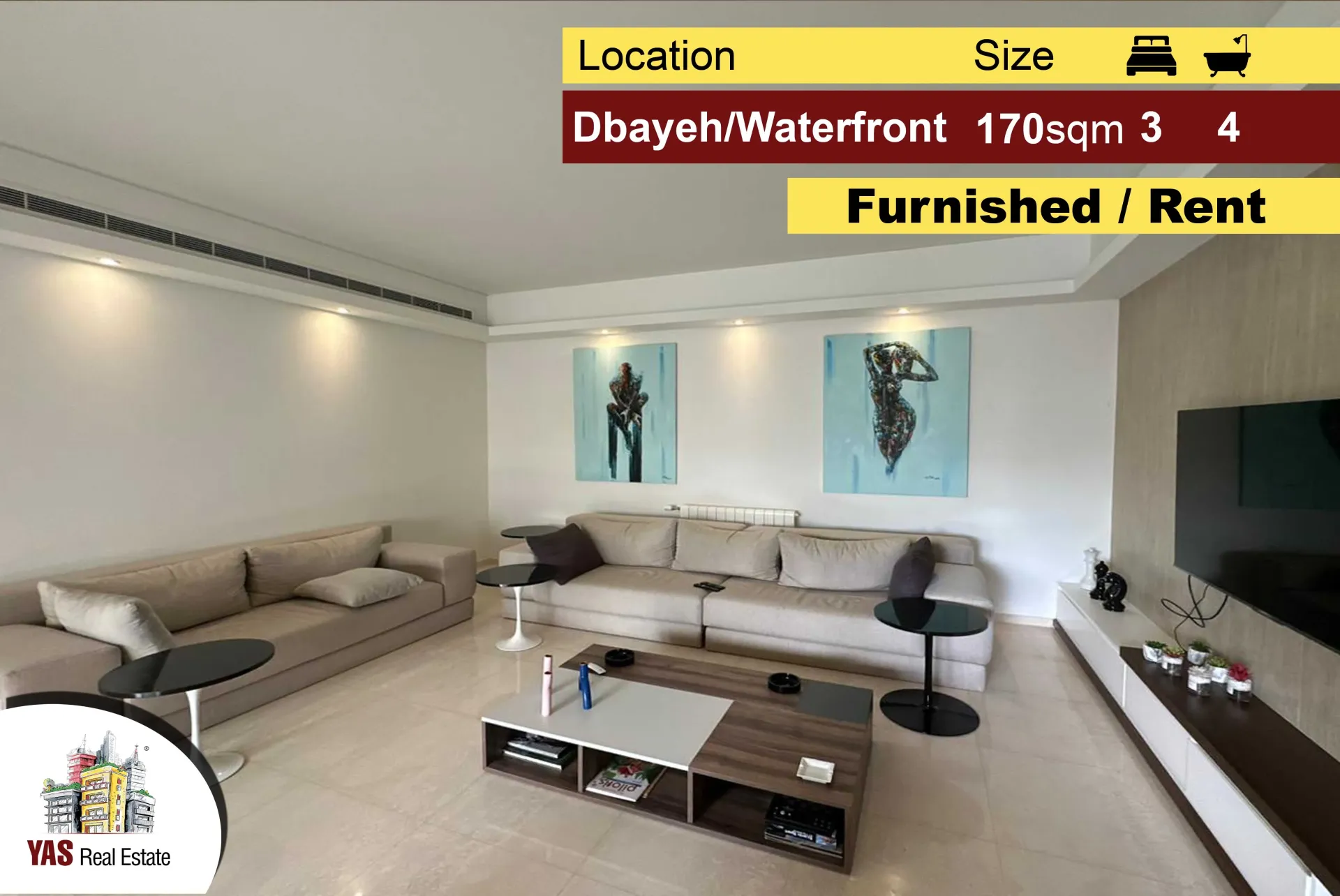 Apartment for Rent in Dbayeh - 3 bed, 4 bath