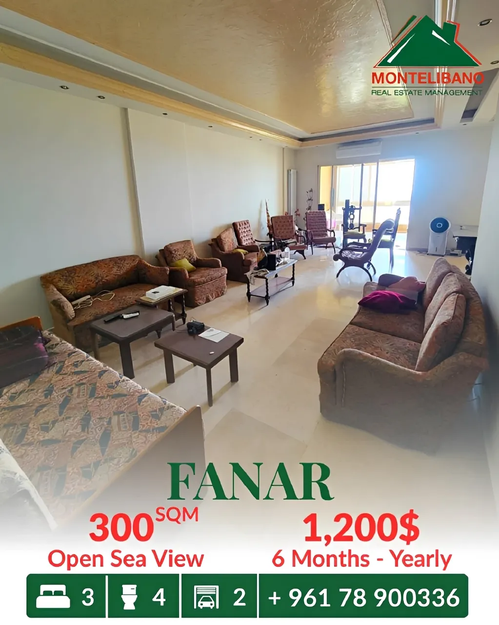 Apartment for rent in Fanar - 3 bed, 4 bath
