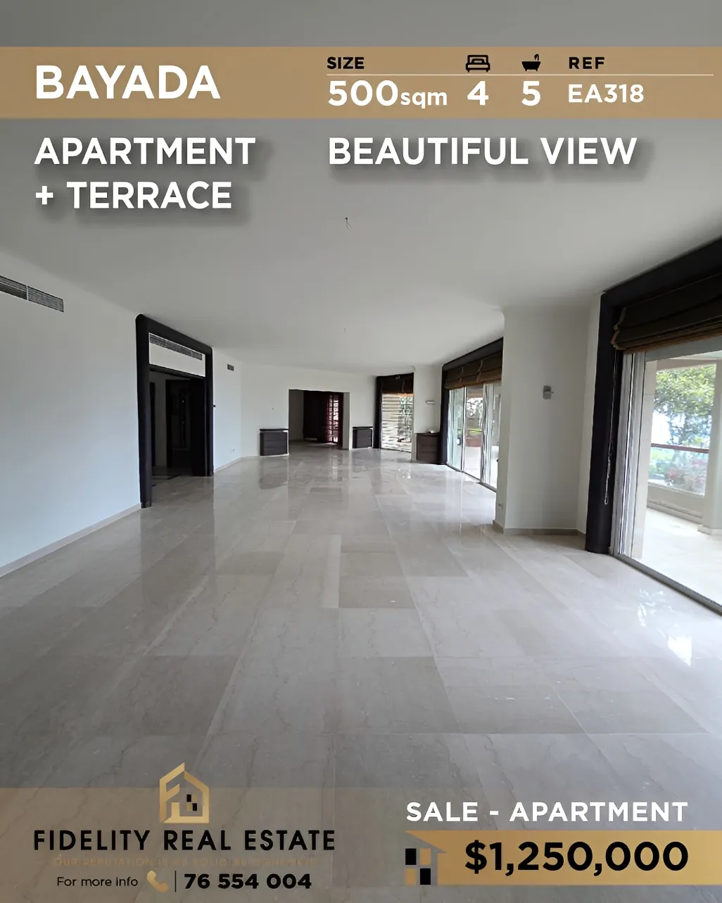 Apartment for sale in WJ98+96V, Bayada Main Road, Rabieh, Lebanon - 4 bed, 5 bath