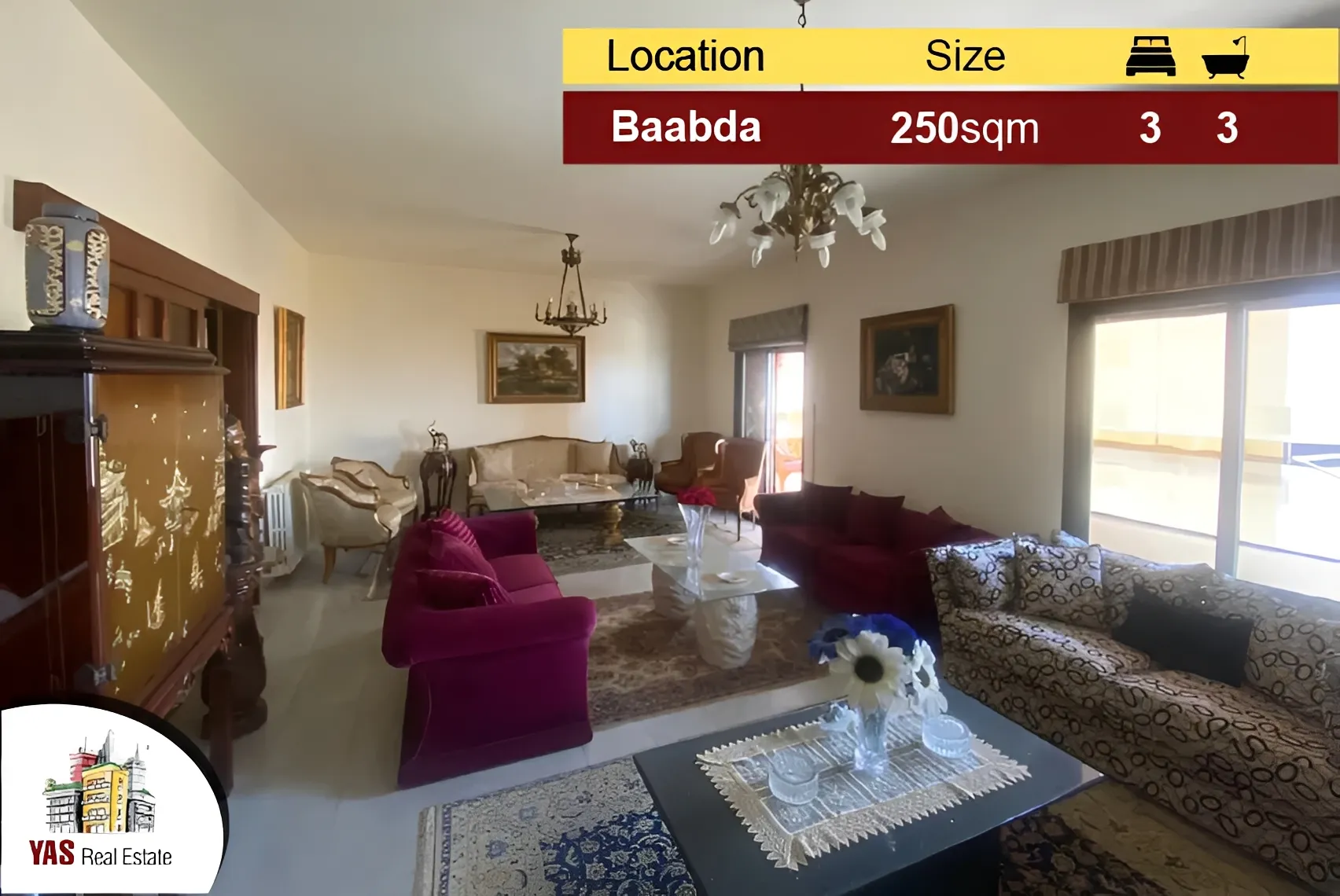 Apartment for Sale in Baabda - 3 bed, 3 bath