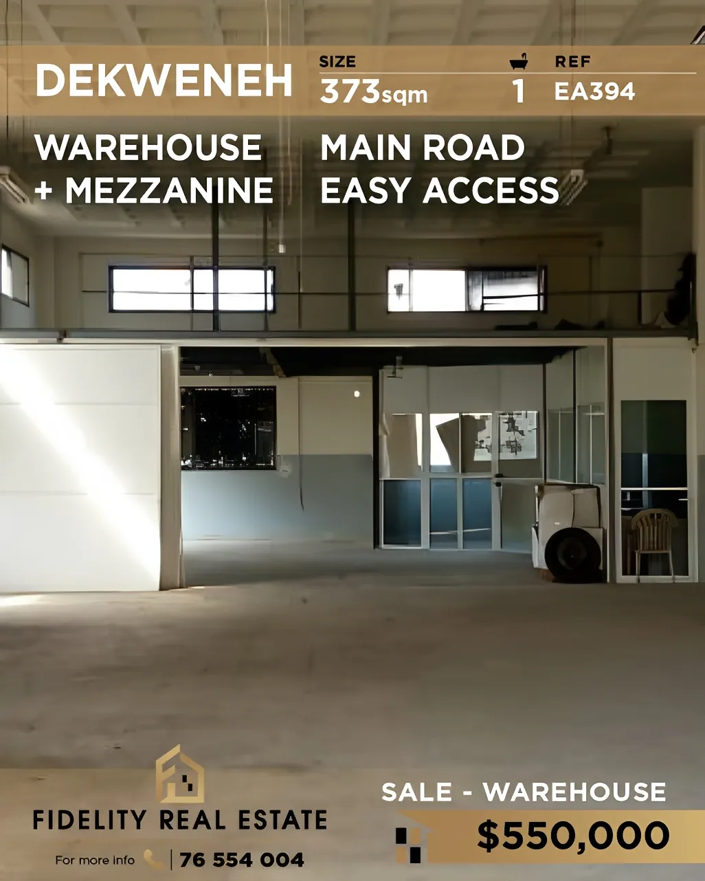 Warehouse for sale in Dekwaneh