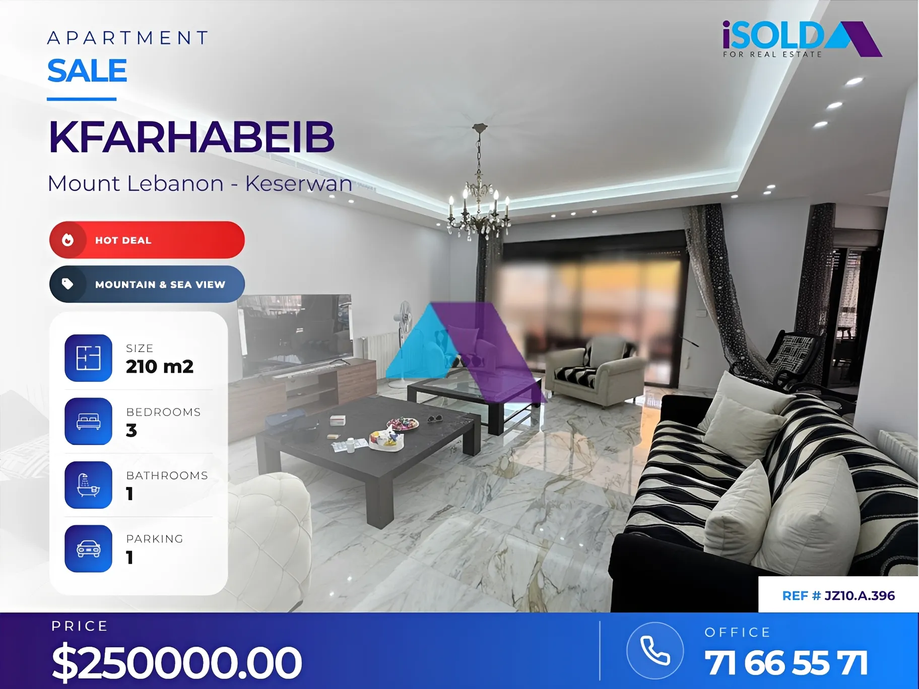 Apartment for sale in Kfar Hbab, Lebanon - 3 bed, 3 bath