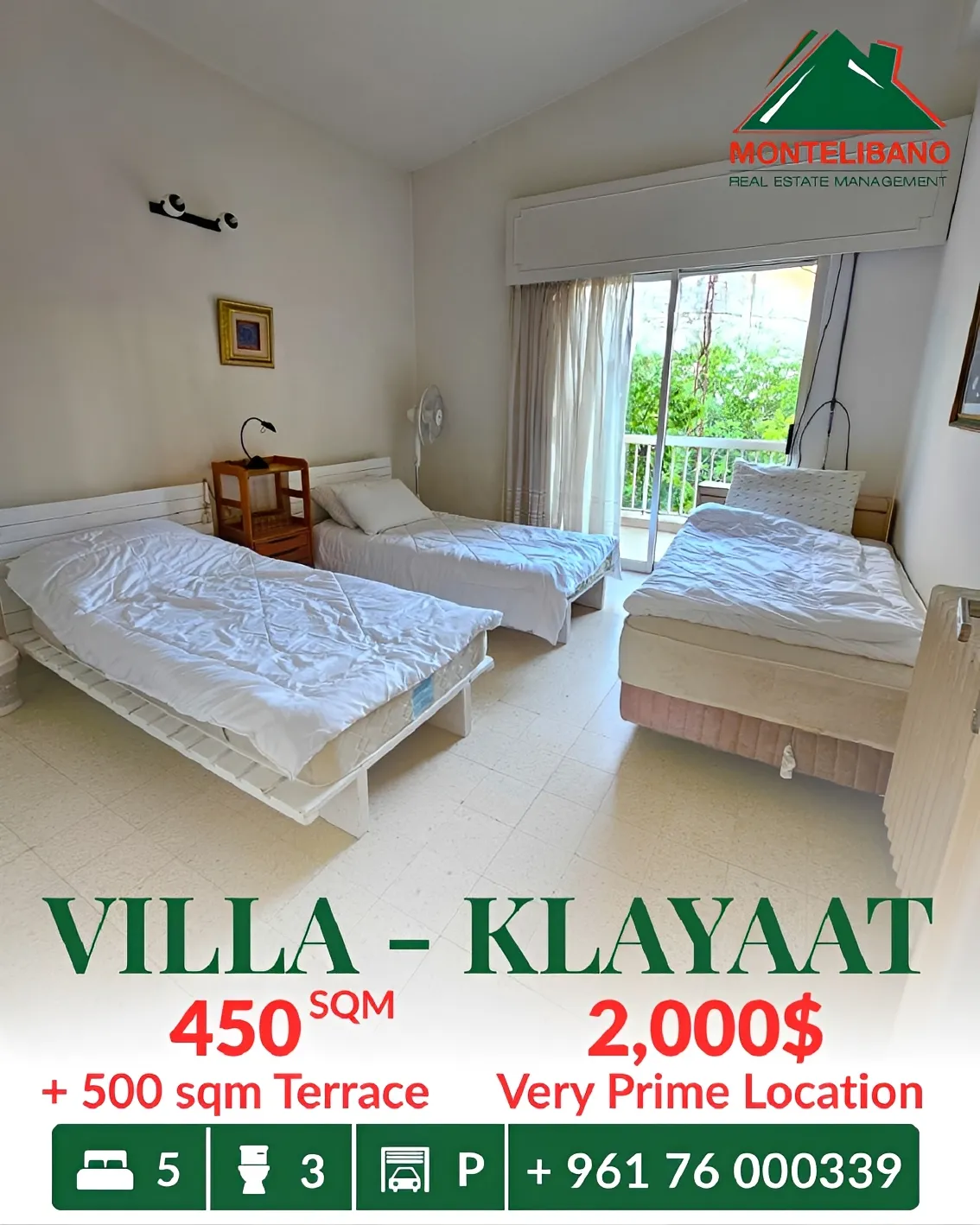 Villa for rent in Qlayaat, Lebanon