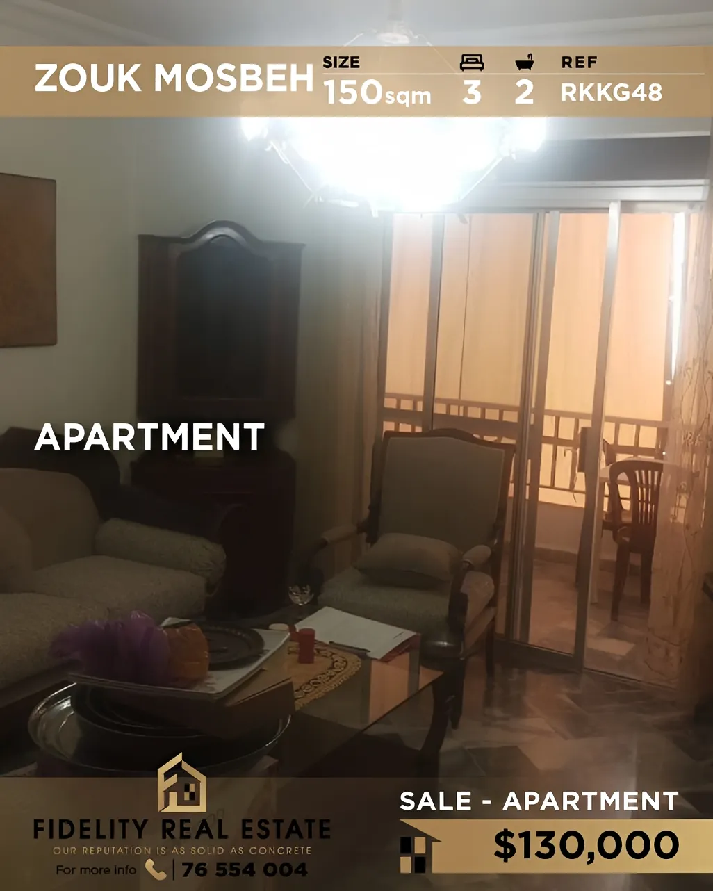 Apartment for sale in Zouk Mosbeh, Lebanon - 3 bed, 2 bath