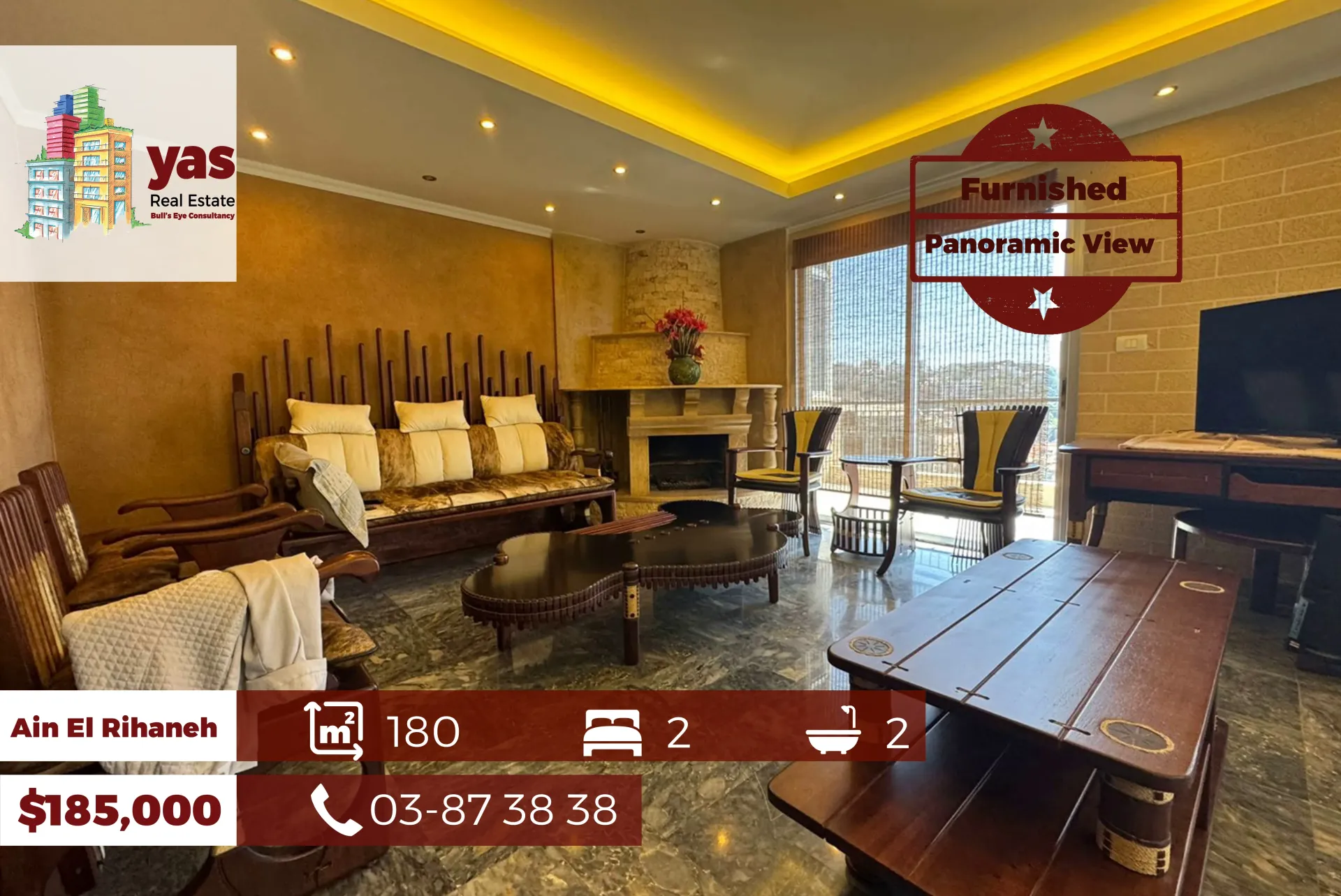 Apartment for Sale in Ain El Rihaneh - 2 bed, 2 bath