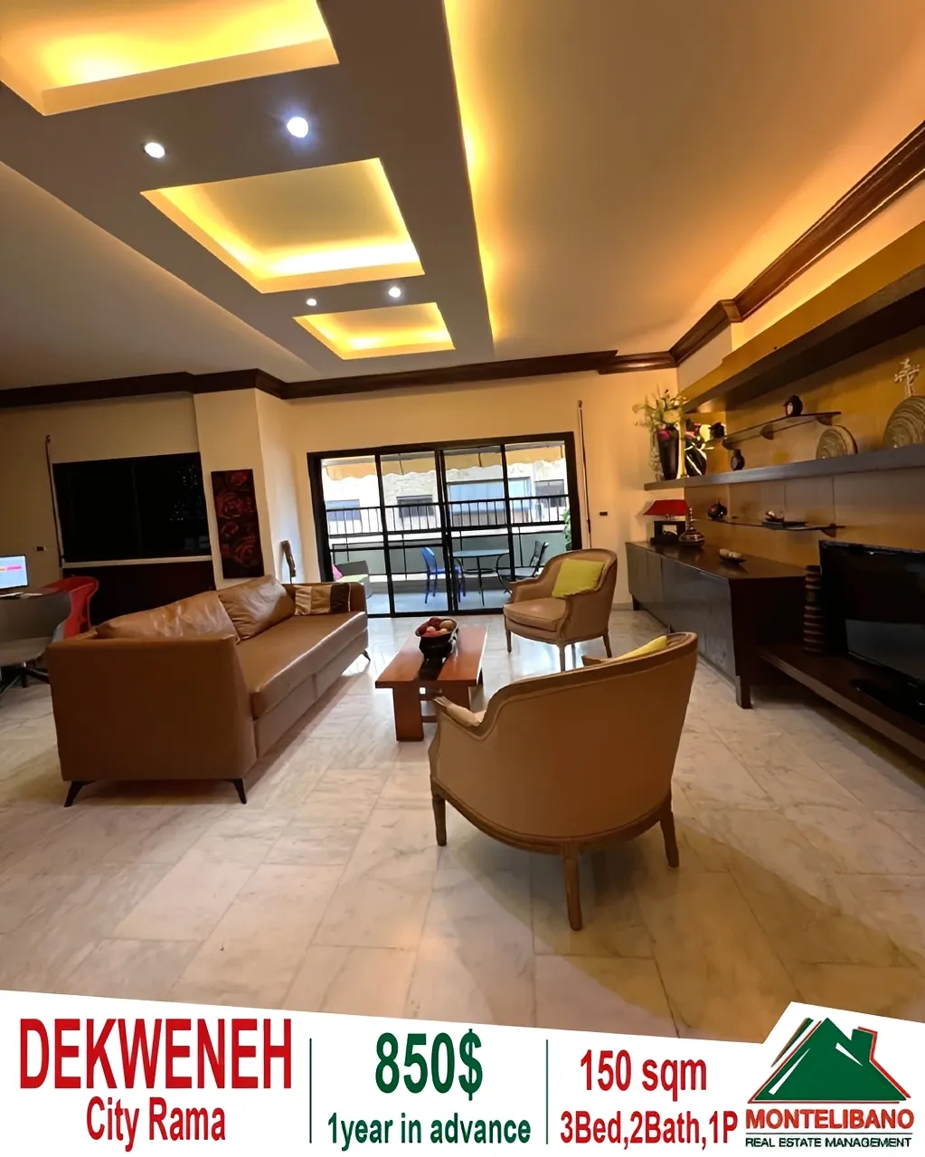Apartment for rent in Dekwaneh, Lebanon - 3 bed, 2 bath