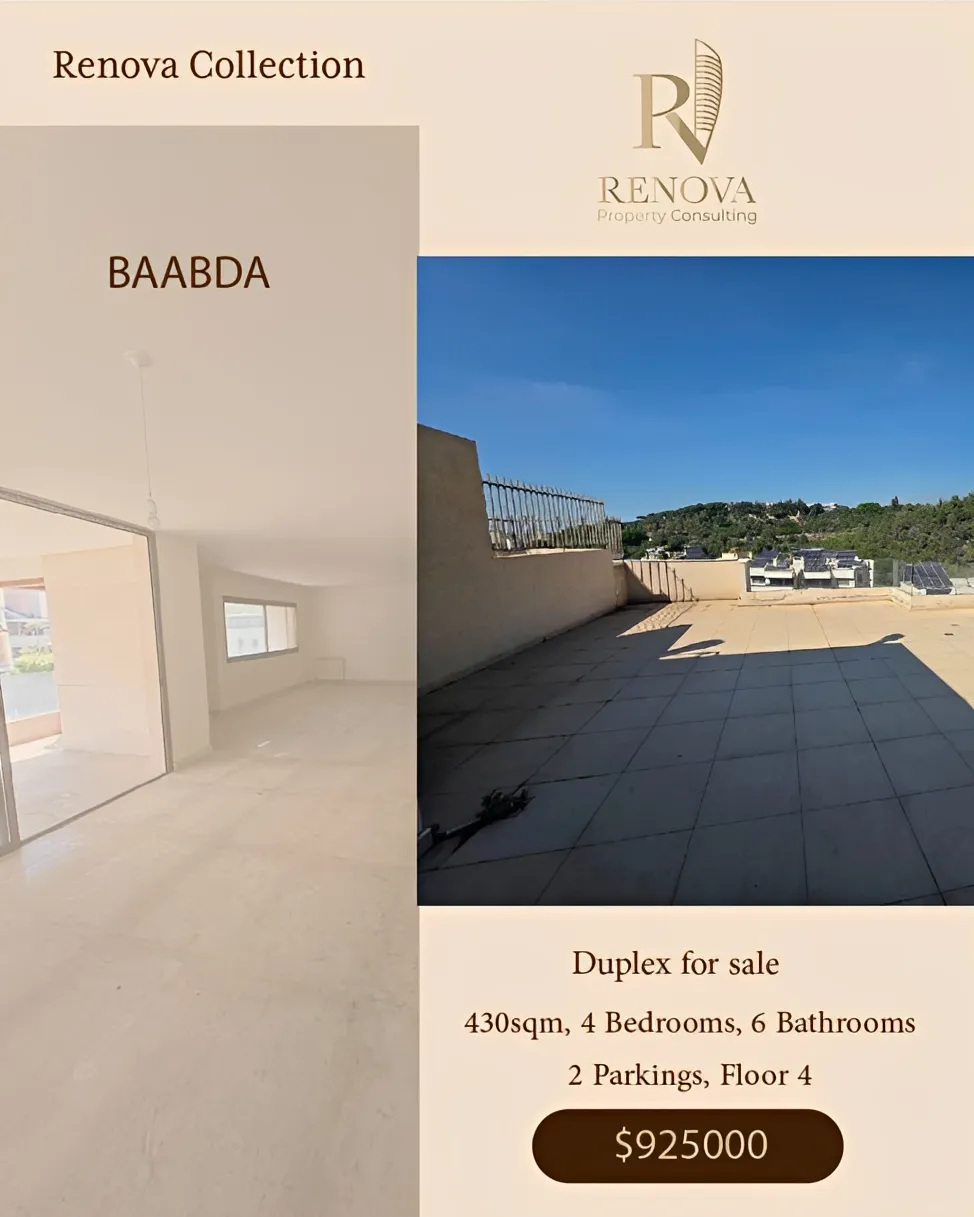 Duplex for sale in Baabda, Lebanon