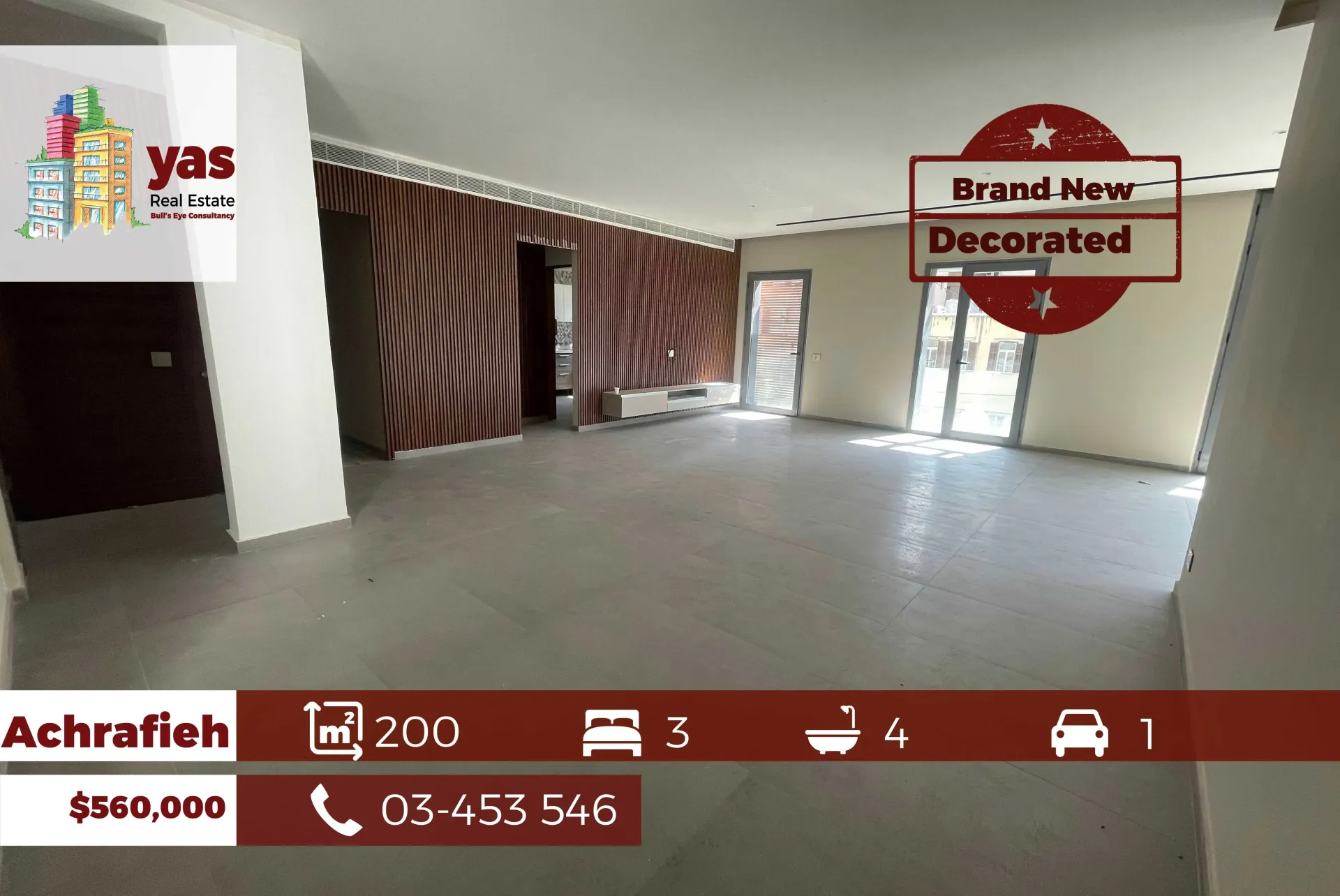 Apartment for Sale in Achrafieh - 3 bed, 4 bath