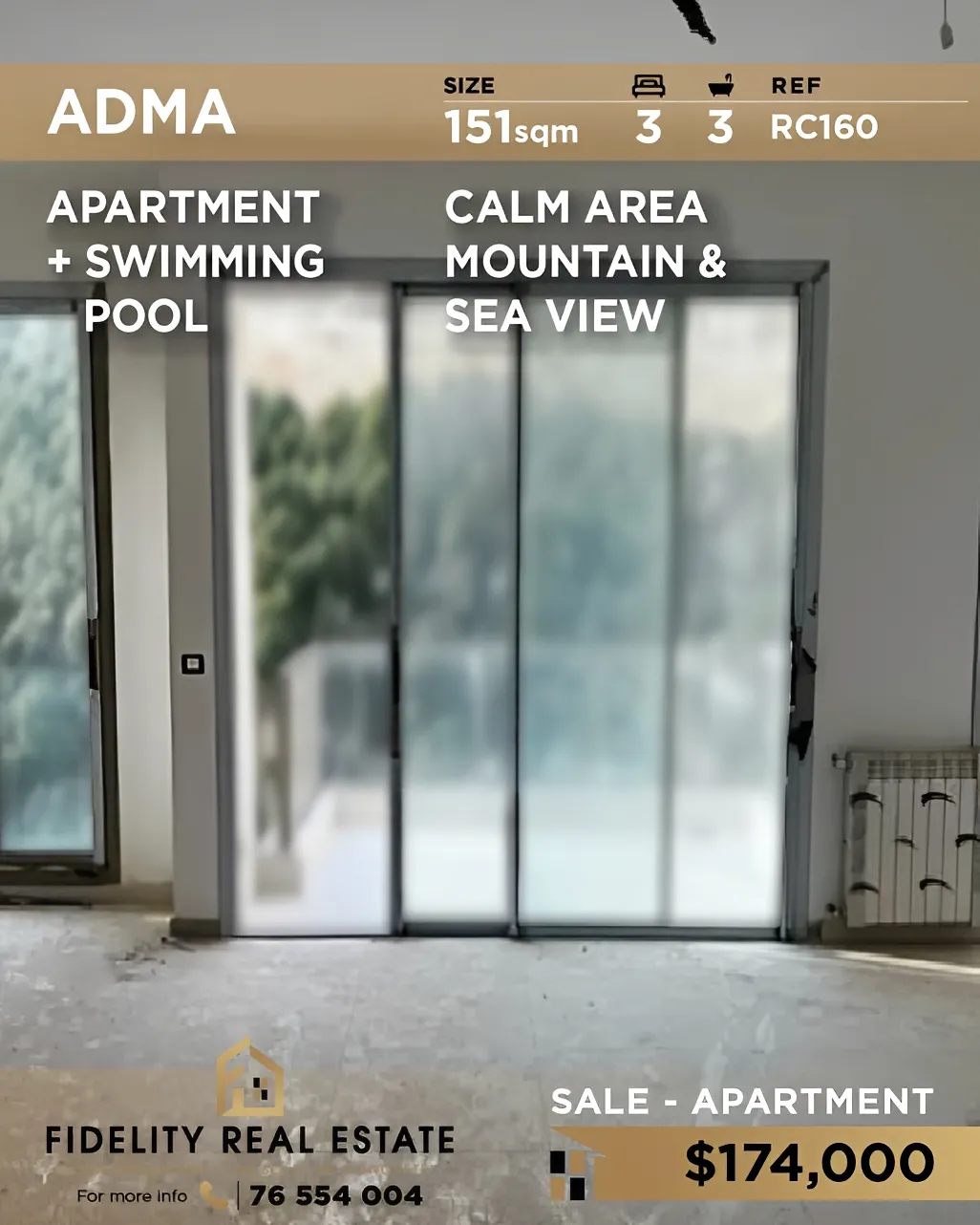 Apartment for sale in Adma w Dafnah, Lebanon - 3 bed, 3 bath