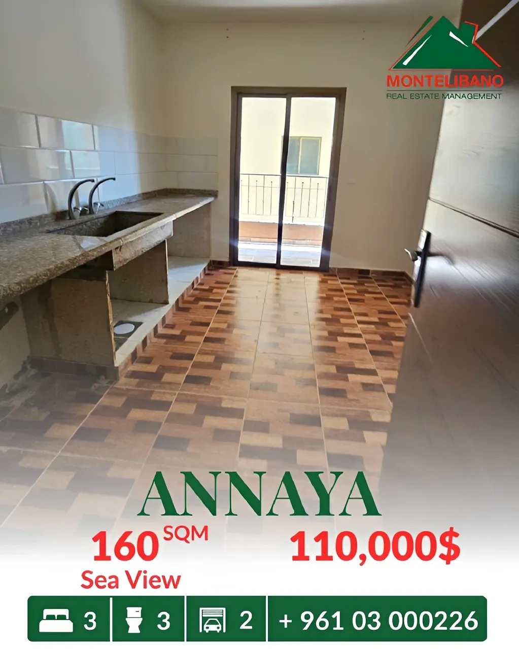 Apartment for sale in Aannaya, Lebanon - 3 bed, 3 bath