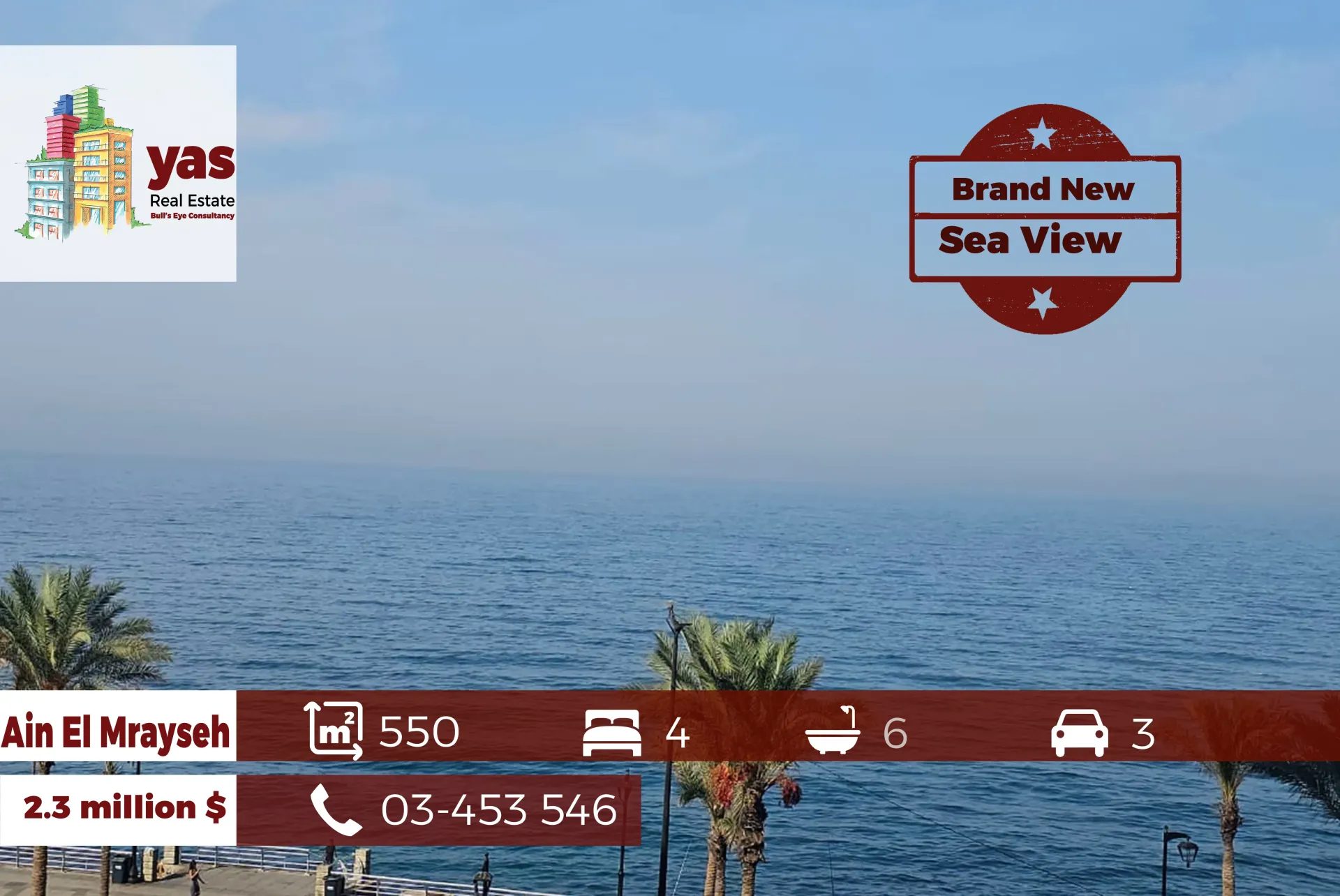 Apartment for Sale in Ain Al Mraiseh - 4 bed, 6 bath