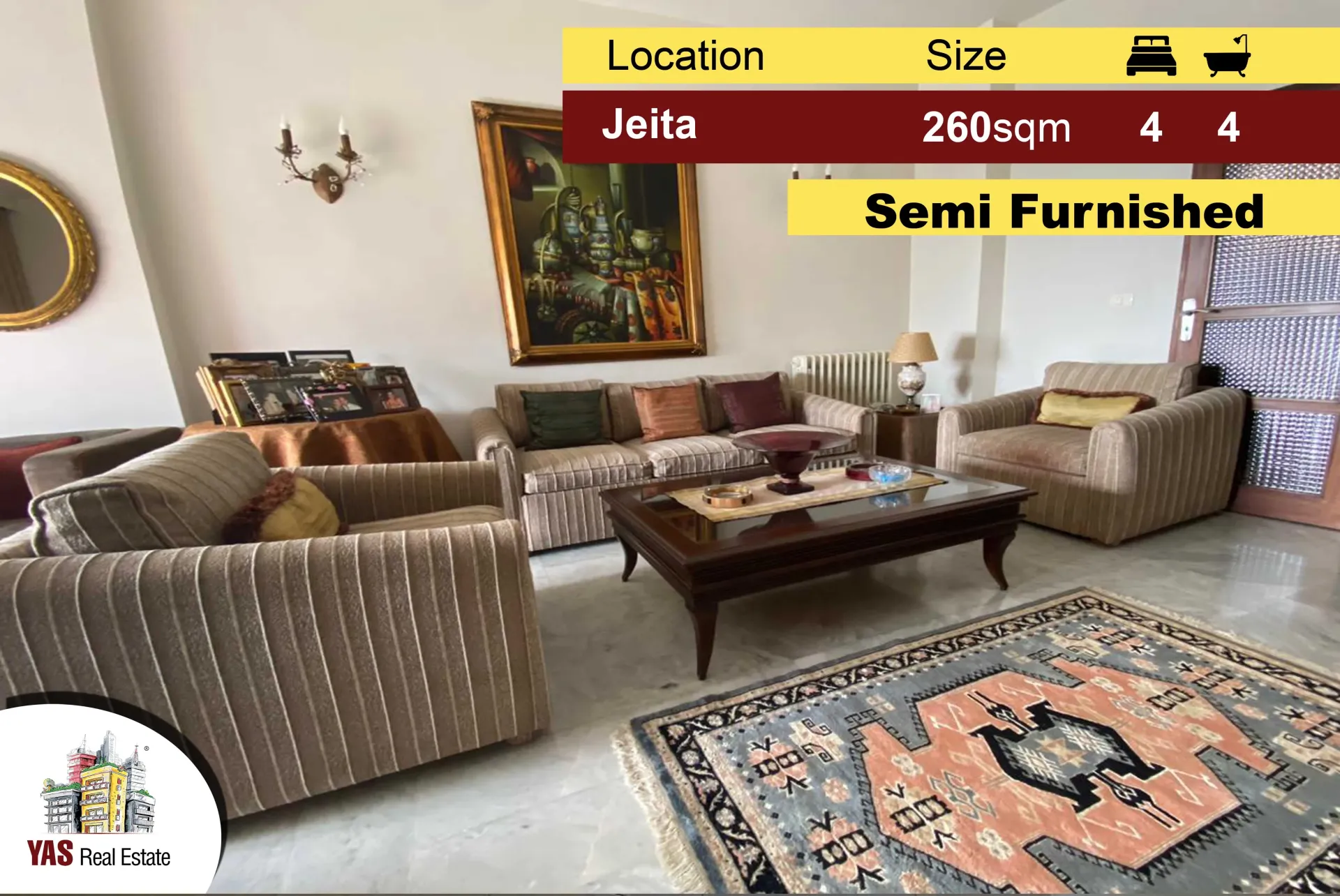 Apartment for Sale in Jeita - 4 bed, 4 bath