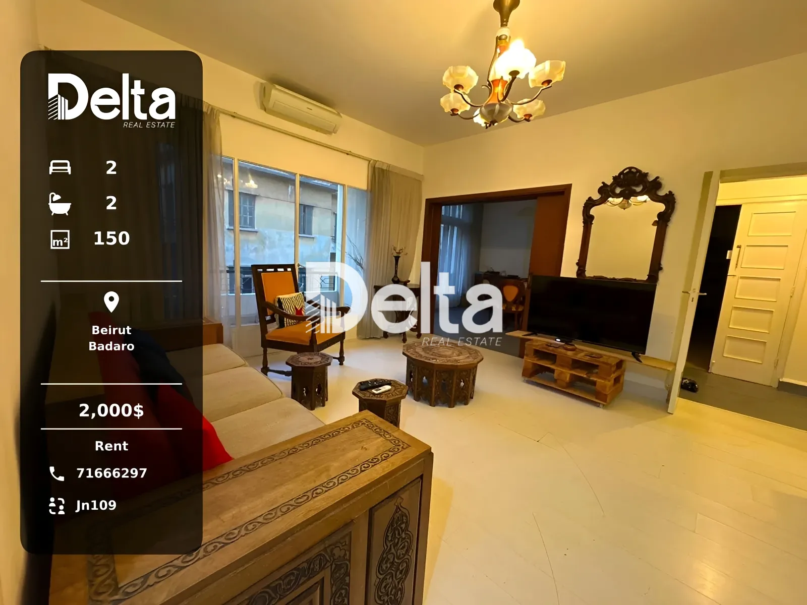 Apartment for rent in Badaro, beirut, lebanon - 2 bed, 2.0 bath