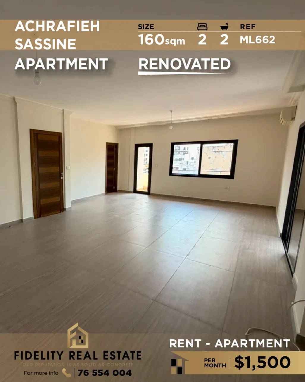 Apartment for rent in Achrafieh, Beirut, Lebanon - 2 bed, 2 bath