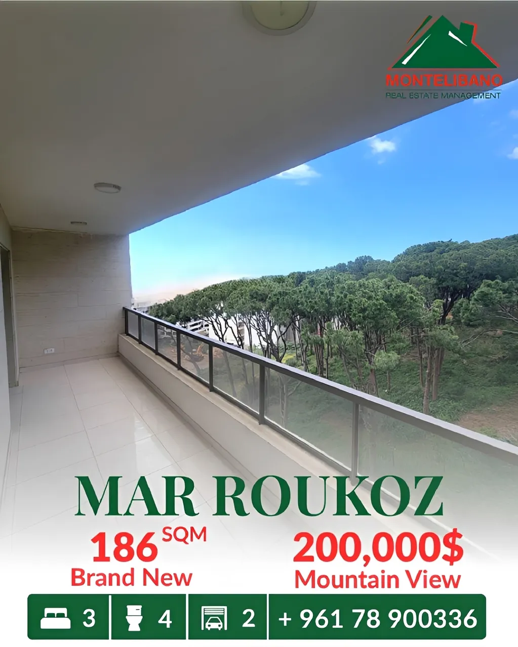 Apartment for sale in Mar Roukoz, Lebanon - 3 bed, 4 bath