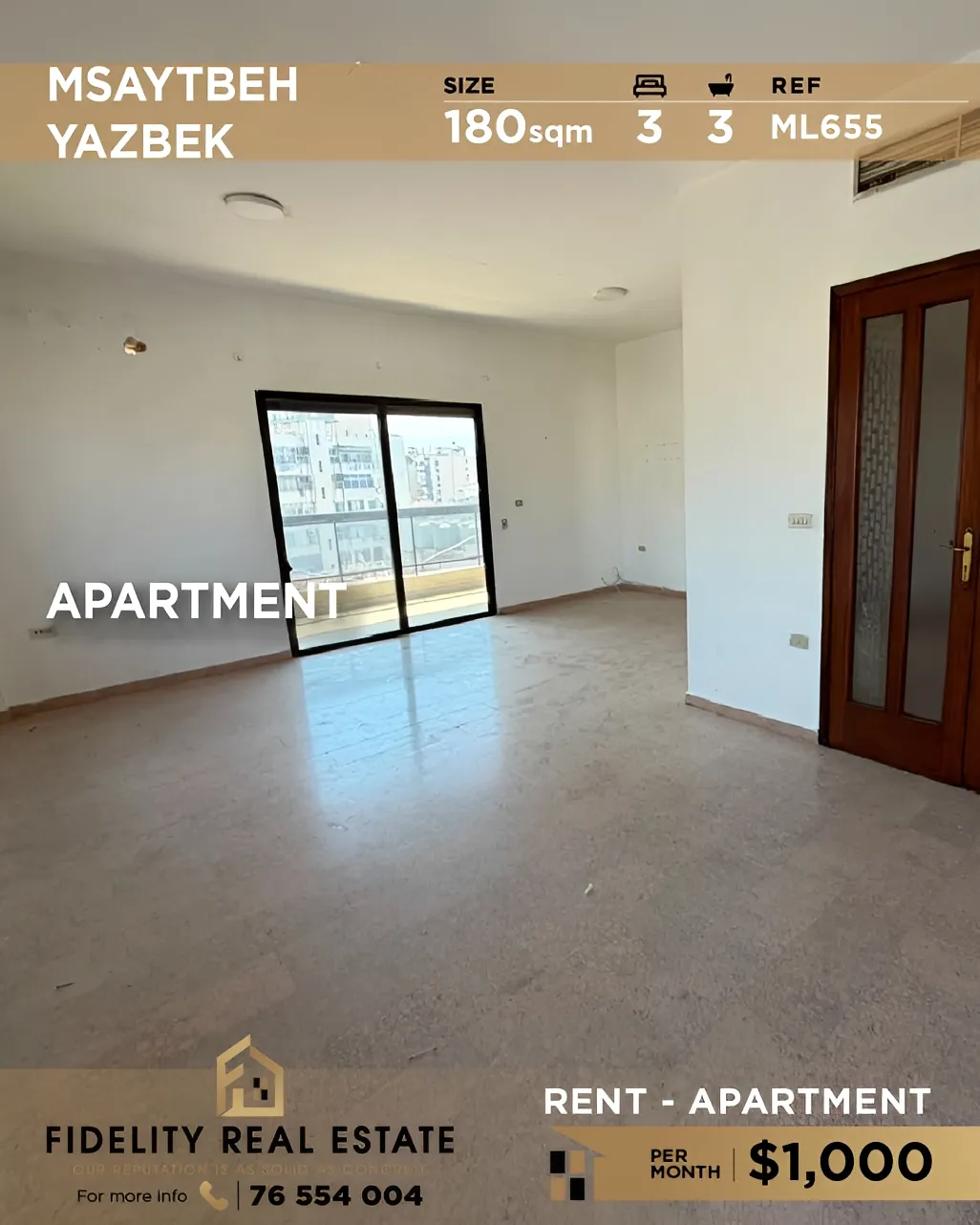 Apartment for rent in Msaytbeh, Beirut, Lebanon