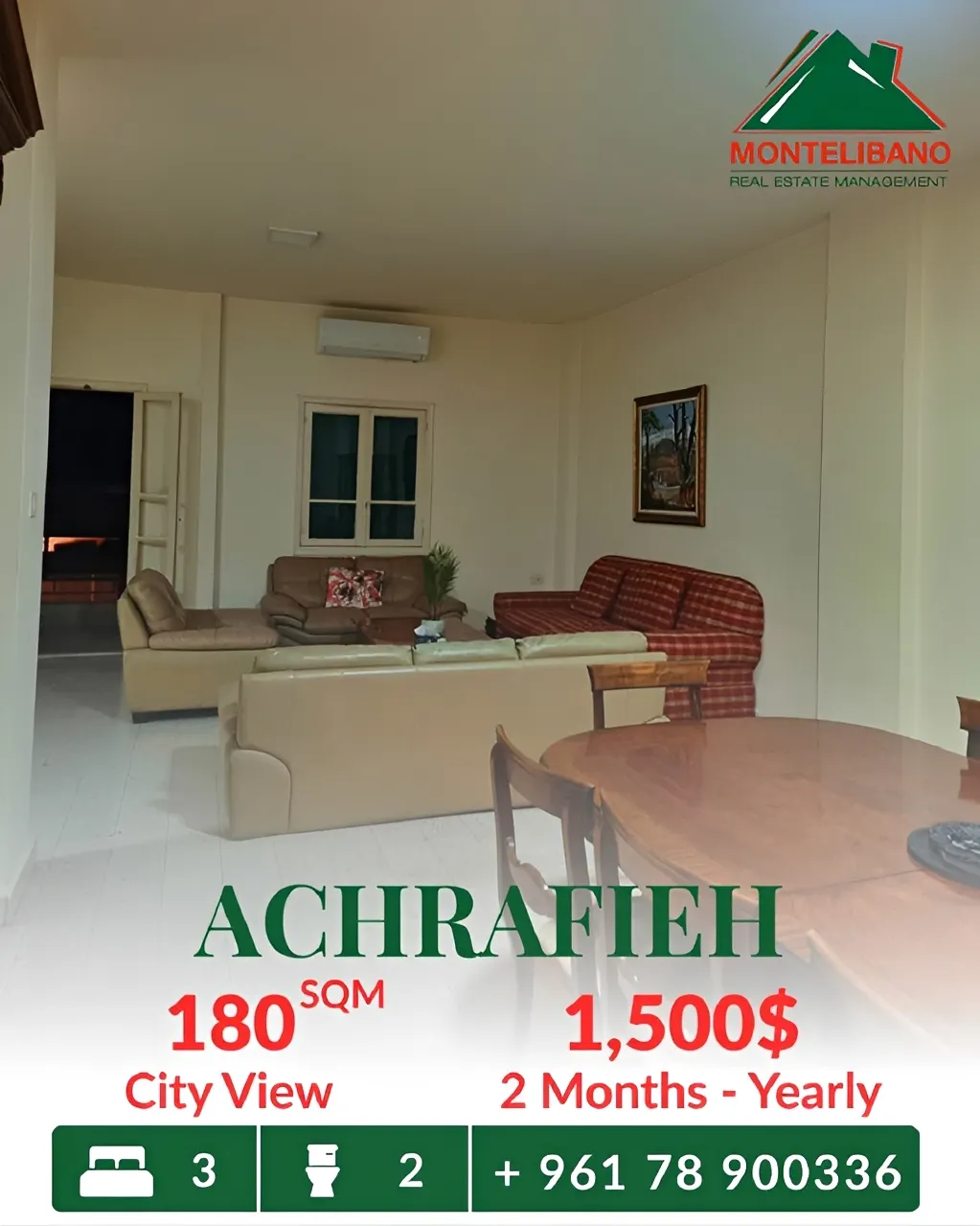 Apartment for rent in Achrafieh, Beirut, Lebanon