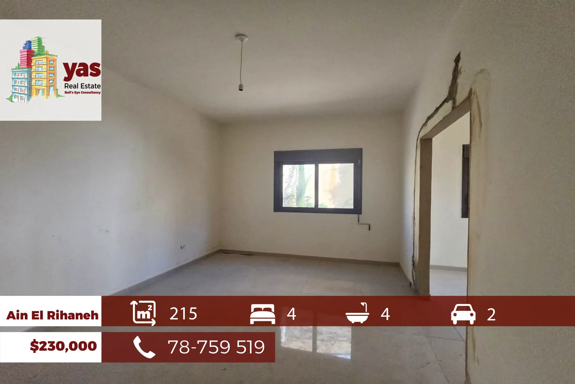 Apartment for Sale in Ain El Rihaneh - 3 bed, 2 bath