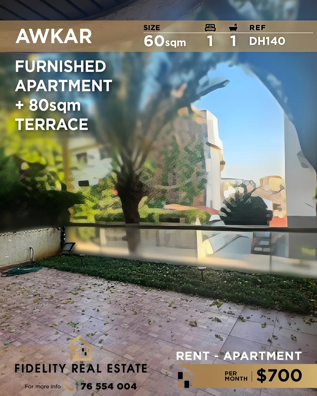 Apartment for rent in Aaoukar, Lebanon - 1 bed, 1 bath