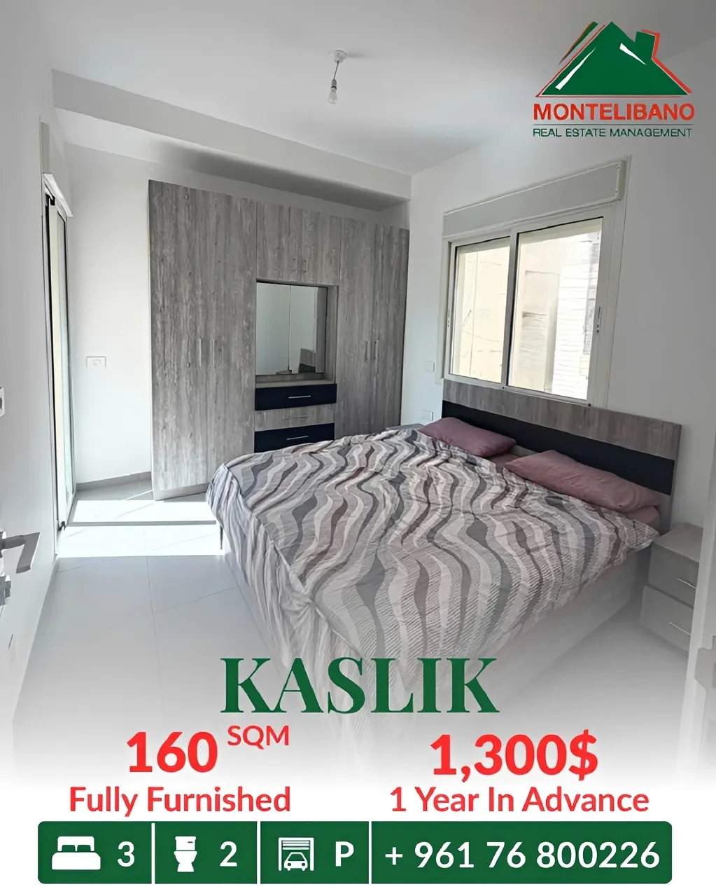 Apartment for rent in Kaslik