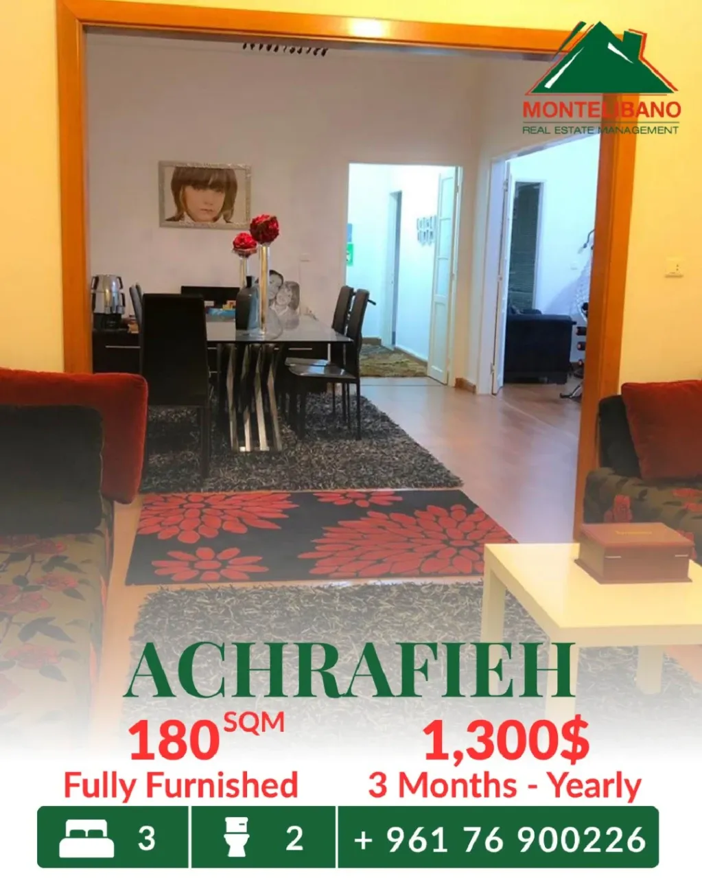 Apartment for rent in Achrafieh, Beirut, Lebanon