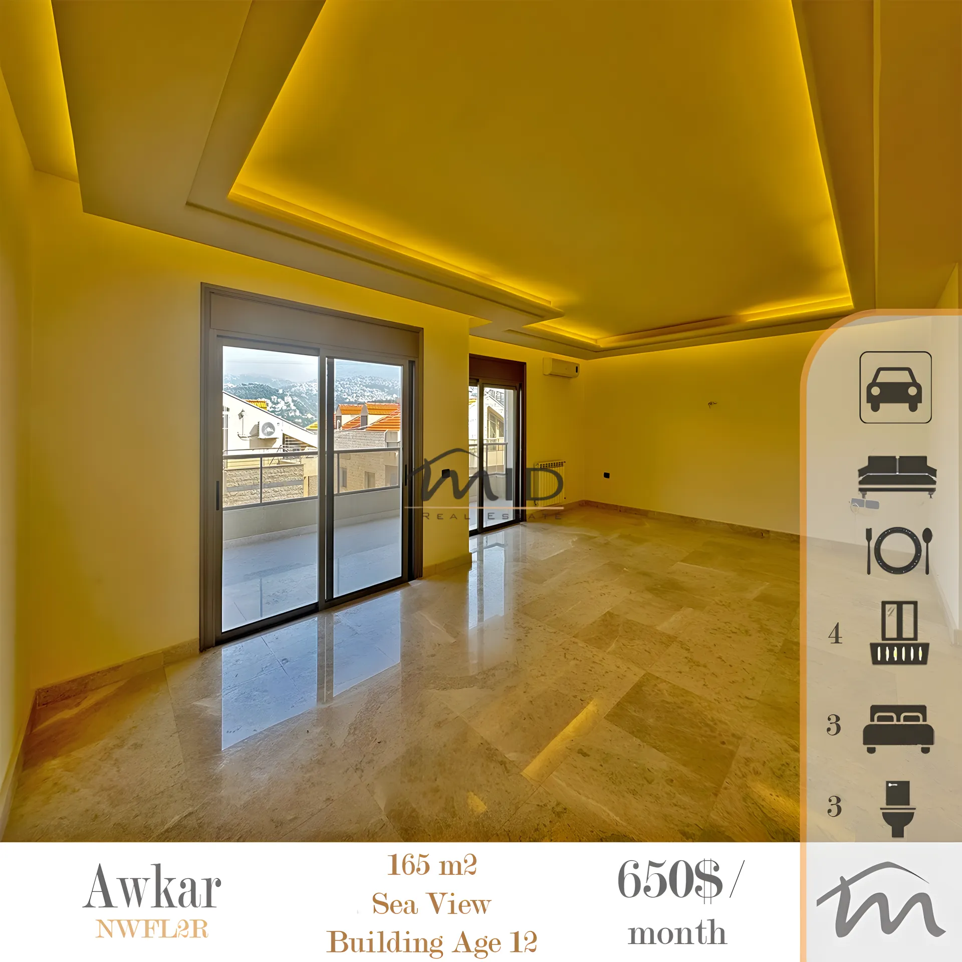 Apartment for rent in Beit aaoukar, lebanon - 3 bed, 3.0 bath