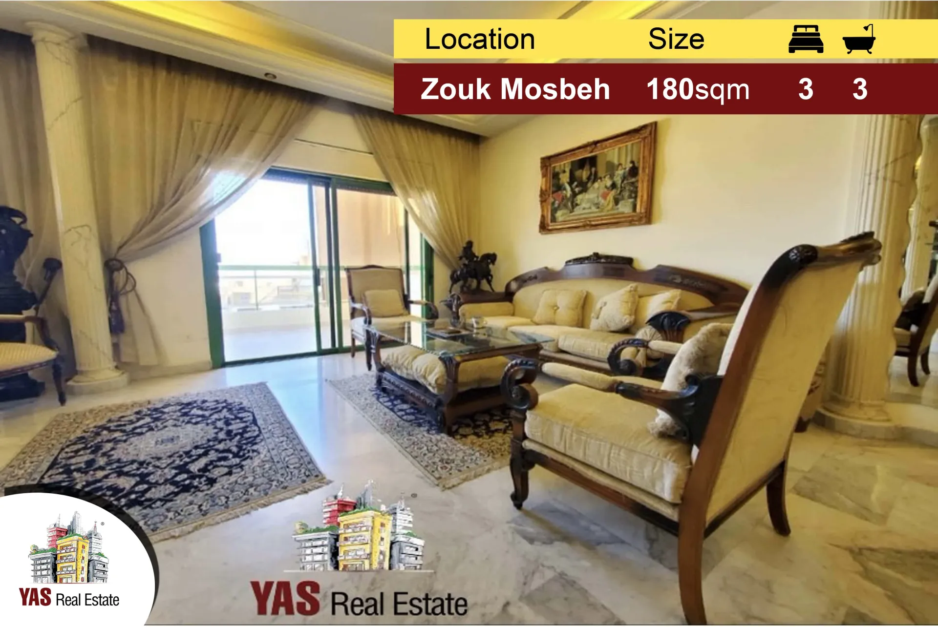 Apartment for Sale in Zouk Mosbeh - 3 bed, 3 bath