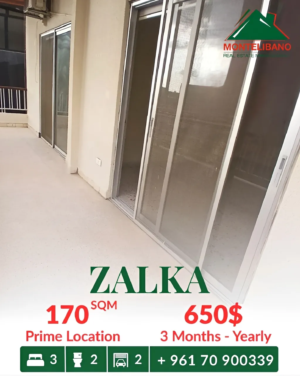 Apartment for rent in Zalqa, Lebanon - 3 bed, 2 bath