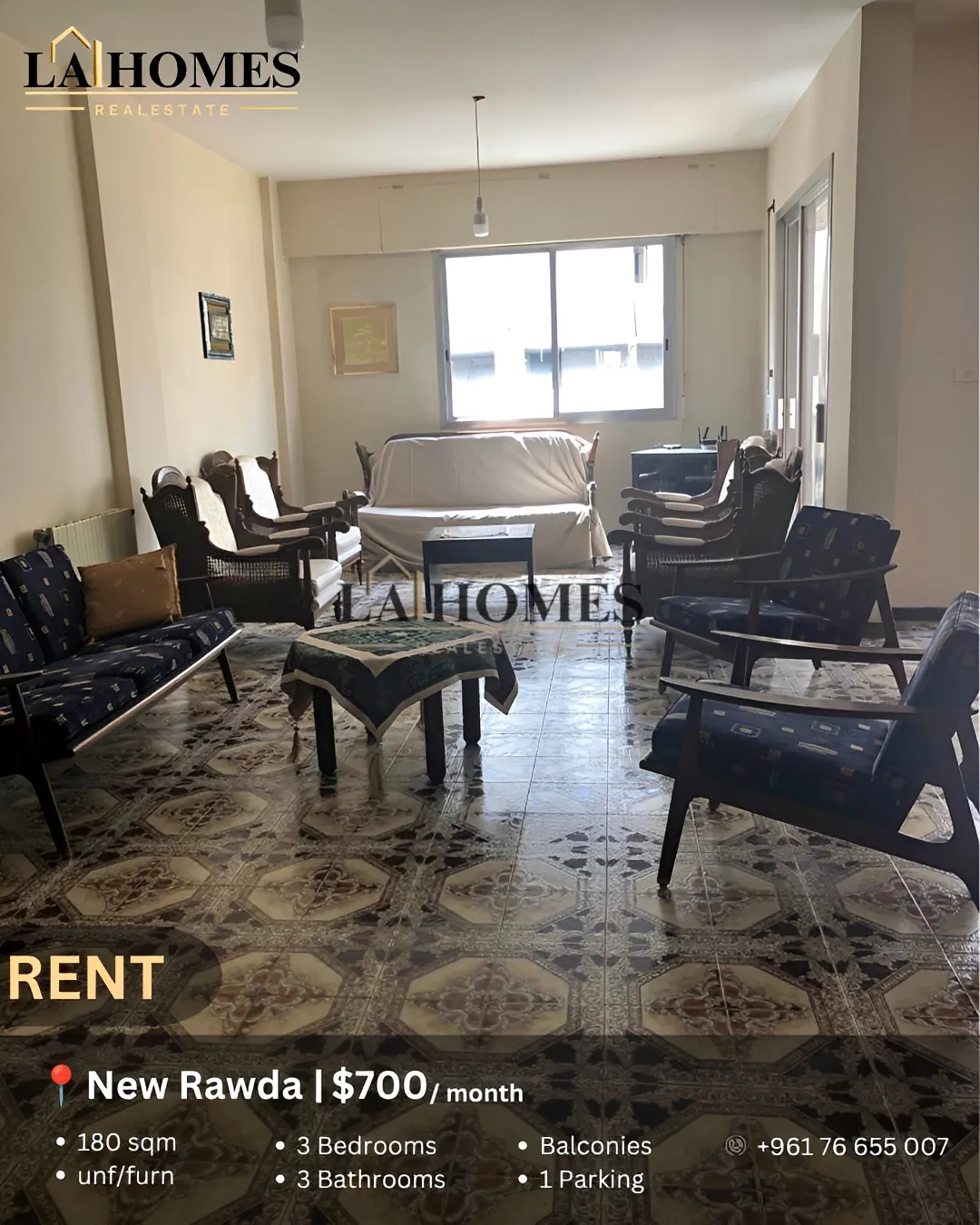 Apartment for rent in New rawda, beirut, lebanon - 3 bed, 3.0 bath