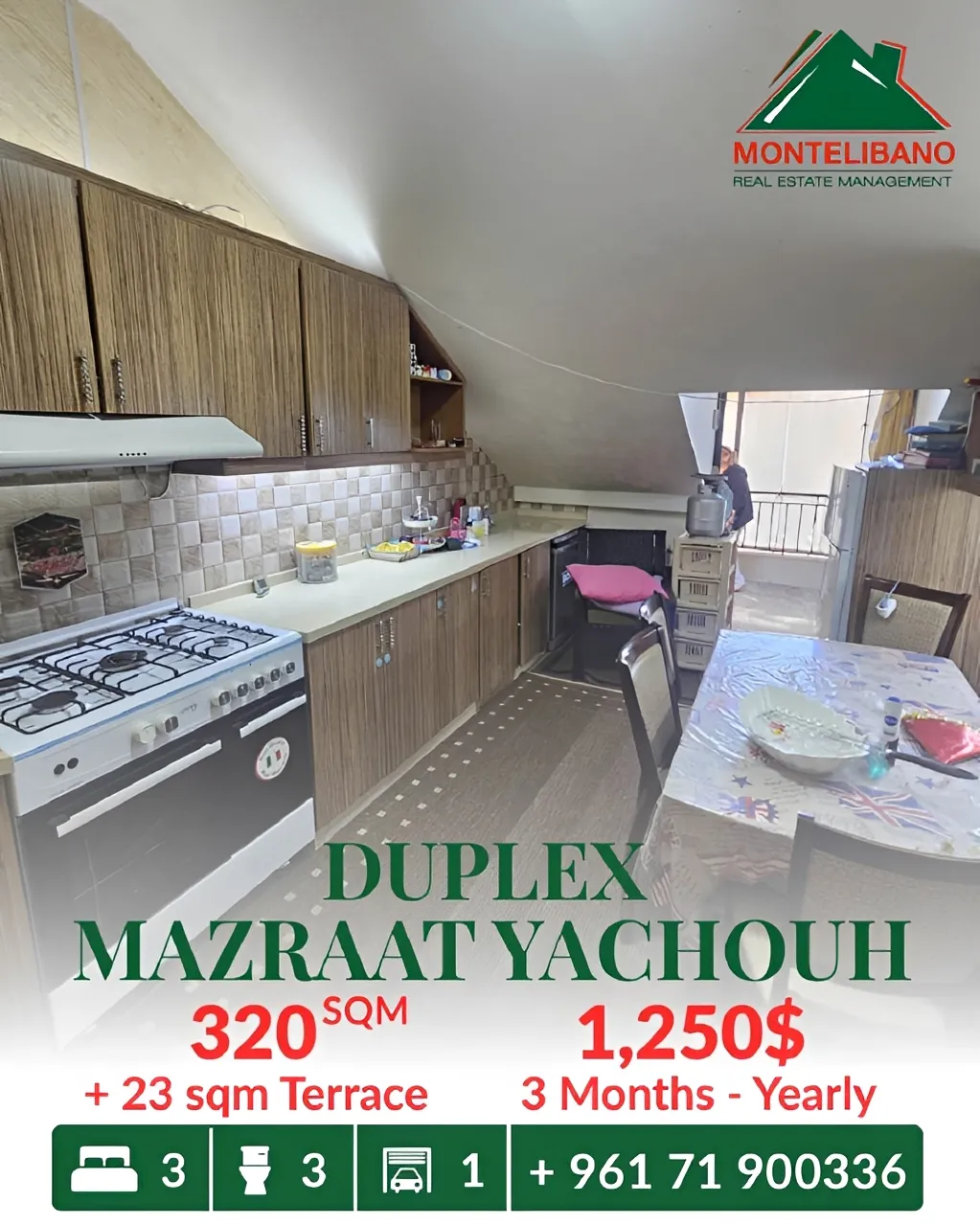 Duplex for rent in Mazraat Yachoua