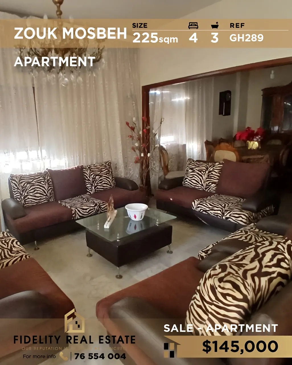 Apartment for sale in Zouk Mosbeh, Lebanon - 3 bed, 4 bath