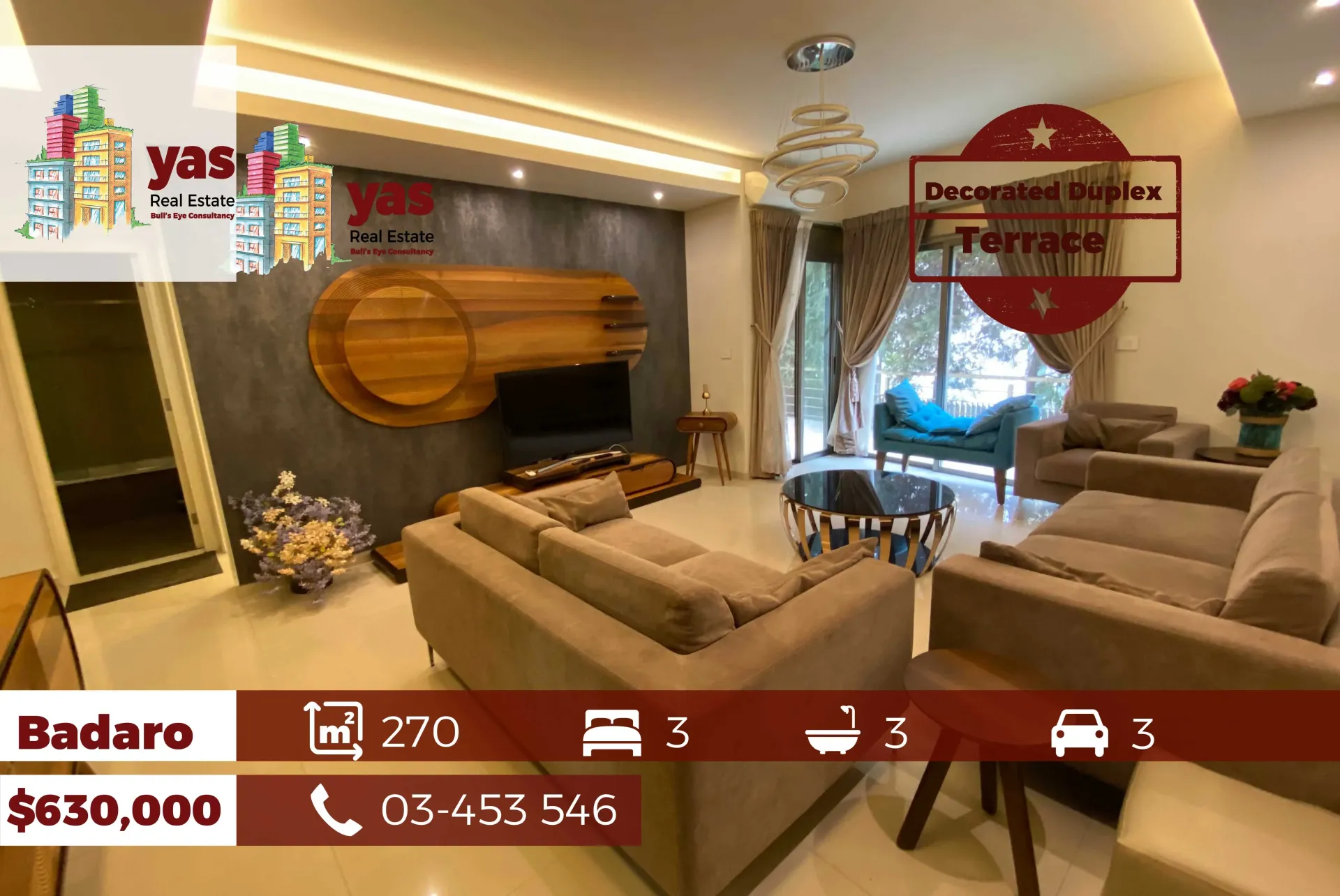 Apartment for Sale in Badaro - 3 bed, 3 bath