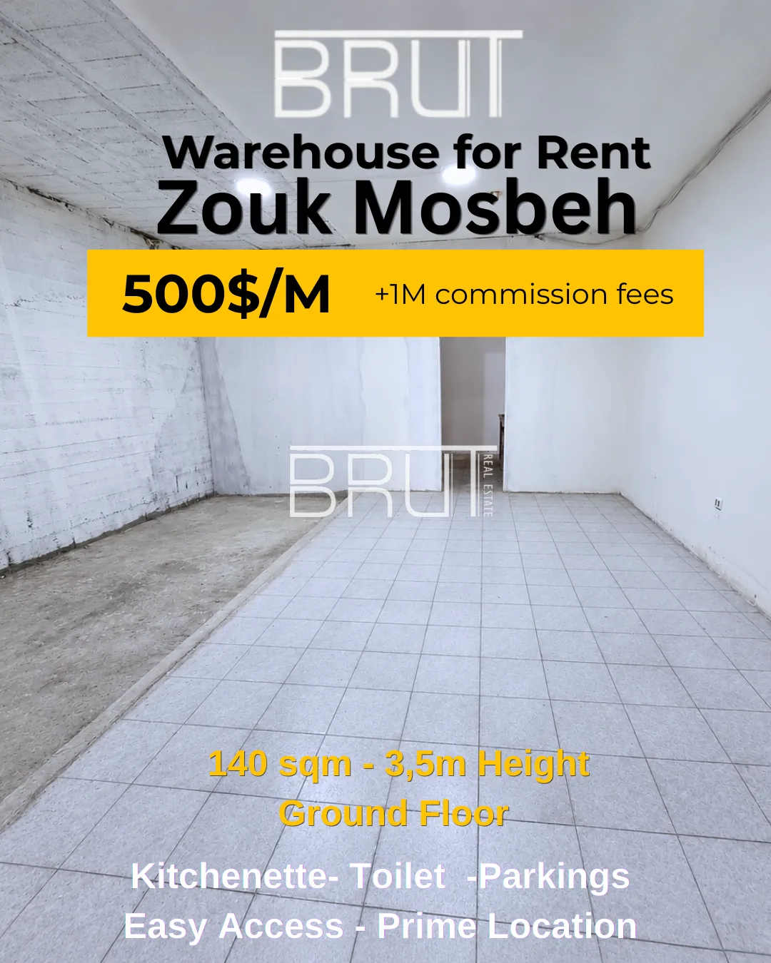 Warehouse for rent in Zouk mosbeh, lebanon