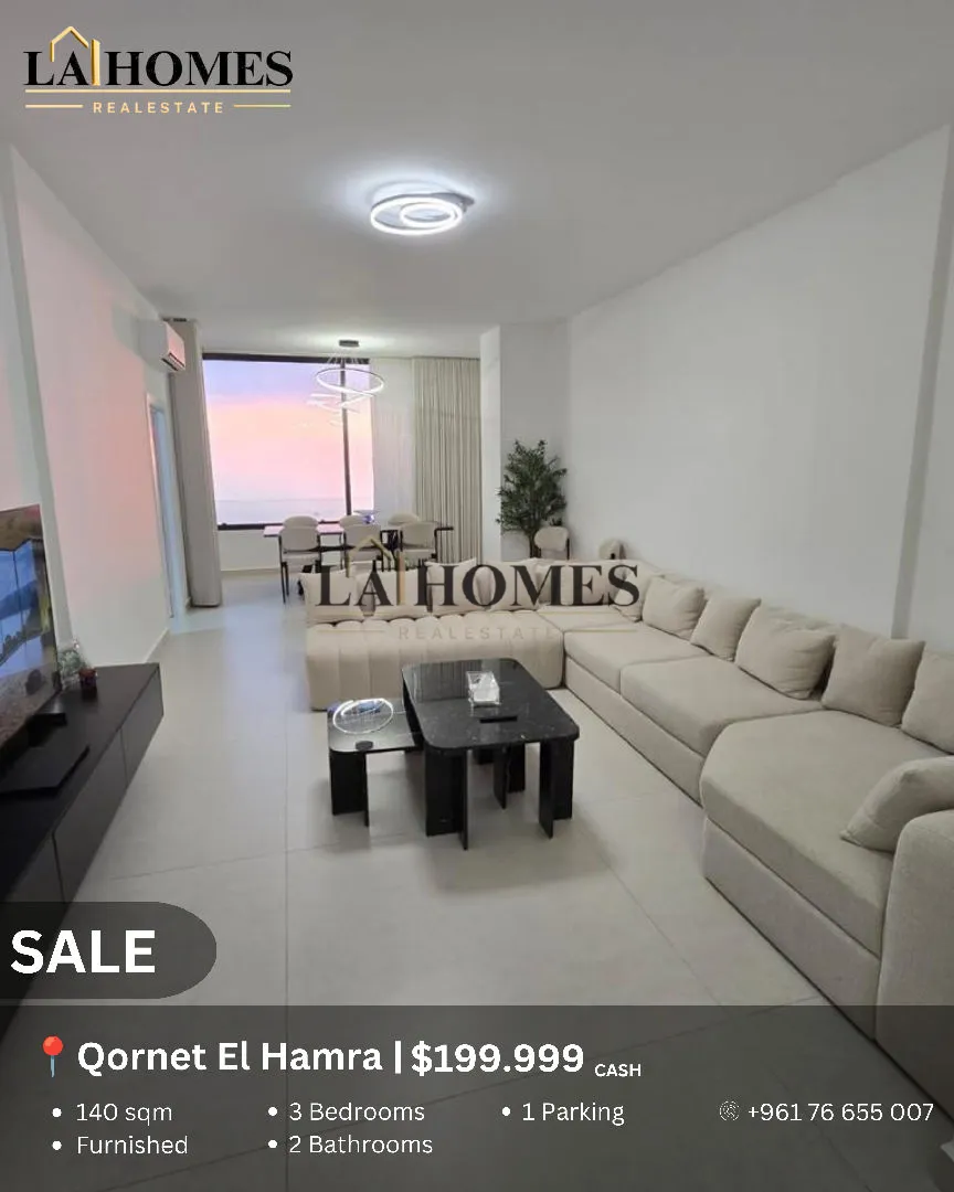Apartment for sale in Qornet el hamra, lebanon - 3 bed, 2.0 bath
