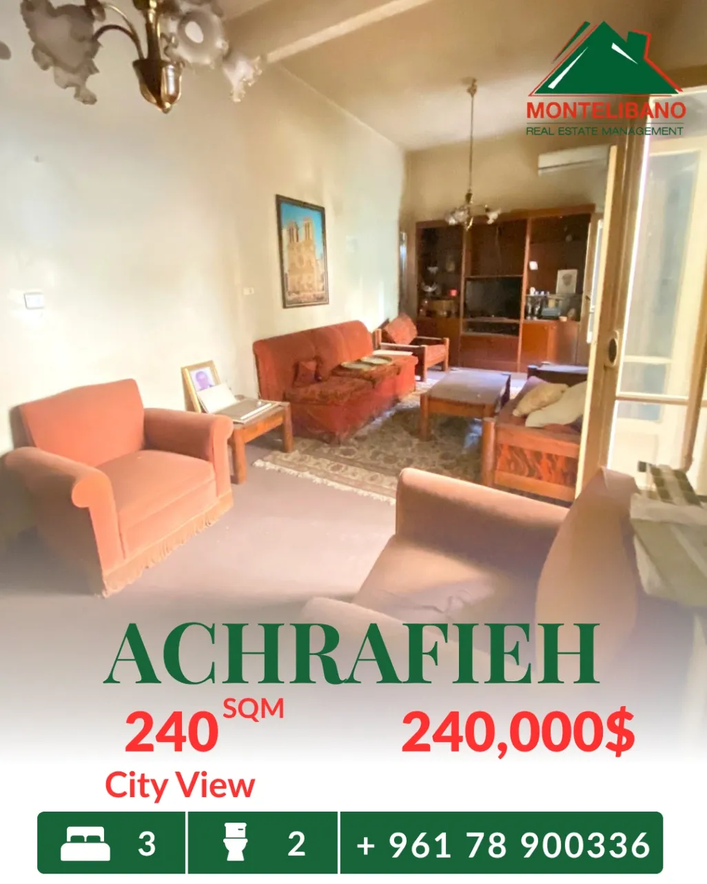 Apartment for sale in Achrafieh, Beirut, Lebanon