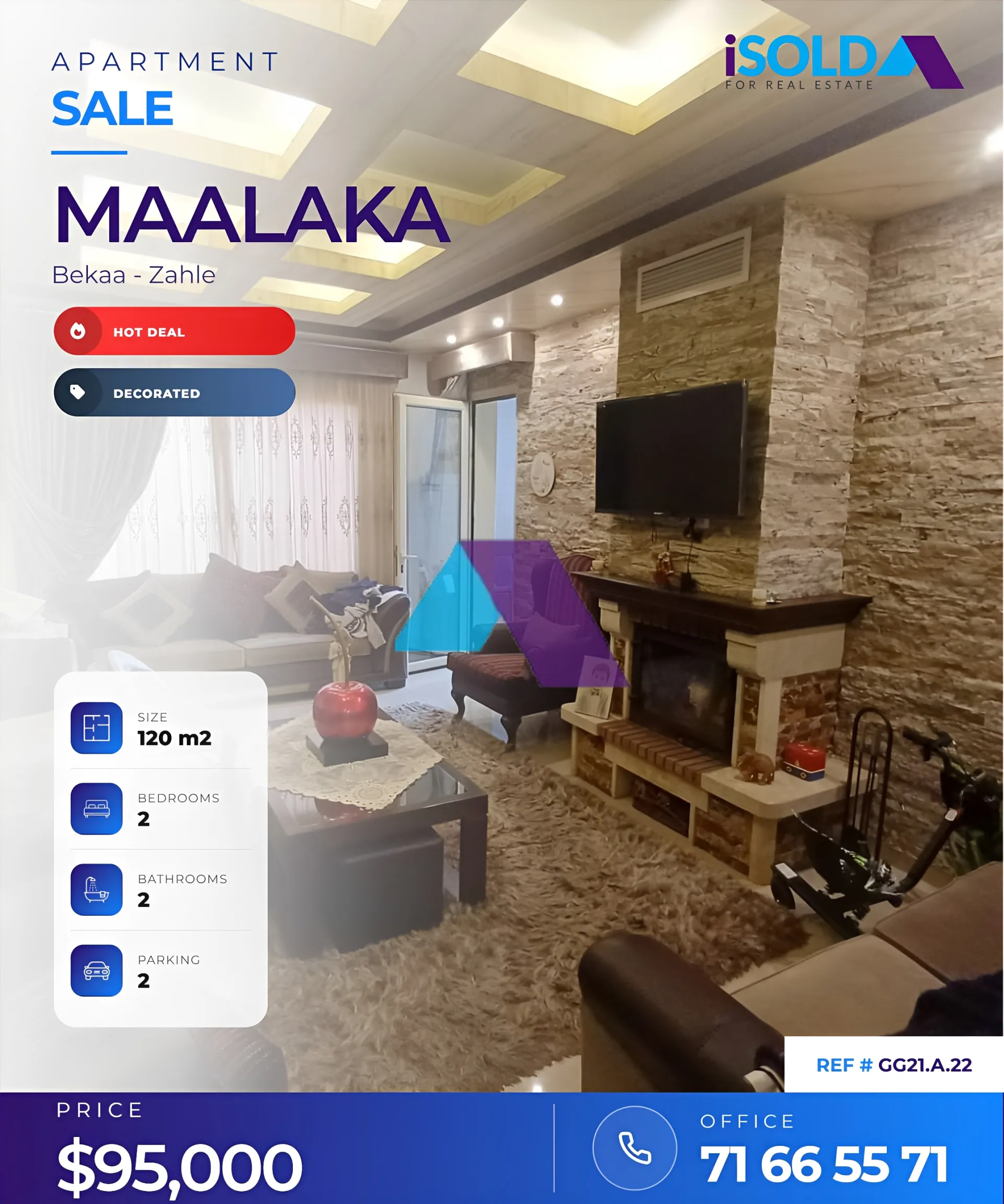 Apartment for Sale in Maalaqah - 2 bed, 2 bath