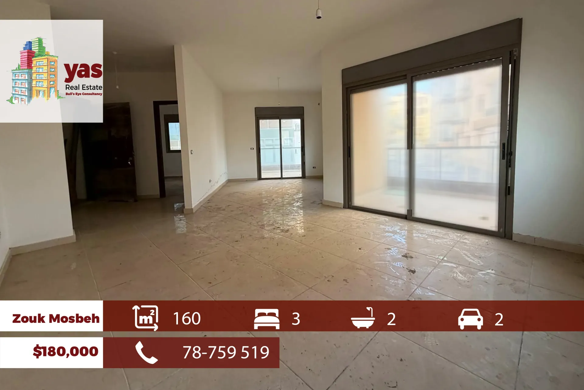 Apartment for Sale in Zouk Mosbeh - 2 bed, 3 bath