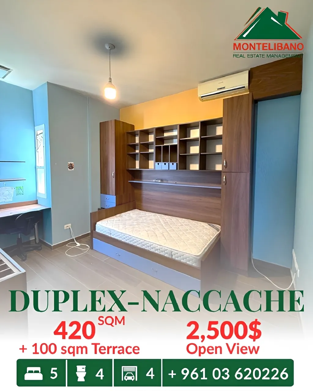 Duplex for rent in Naqqache, Lebanon