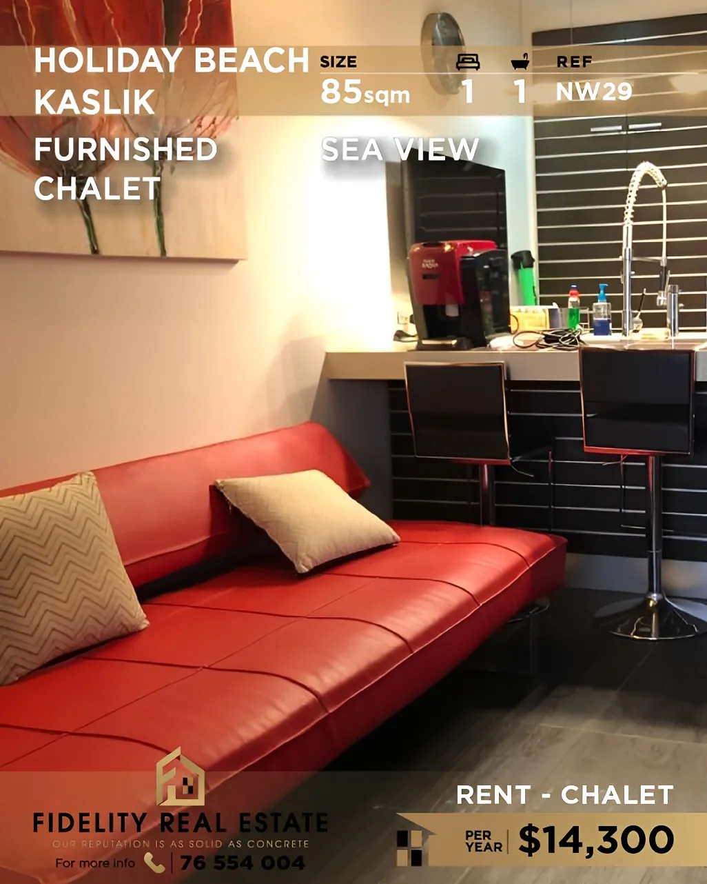Chalet for rent in Kaslik, Lebanon - 1 bed, 1 bath